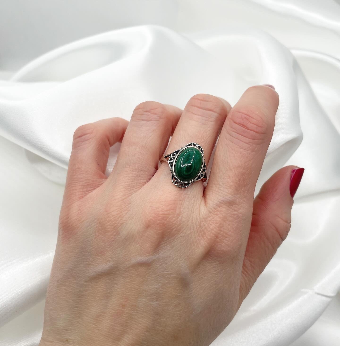 Anello Luce - Malachite e Argento 925