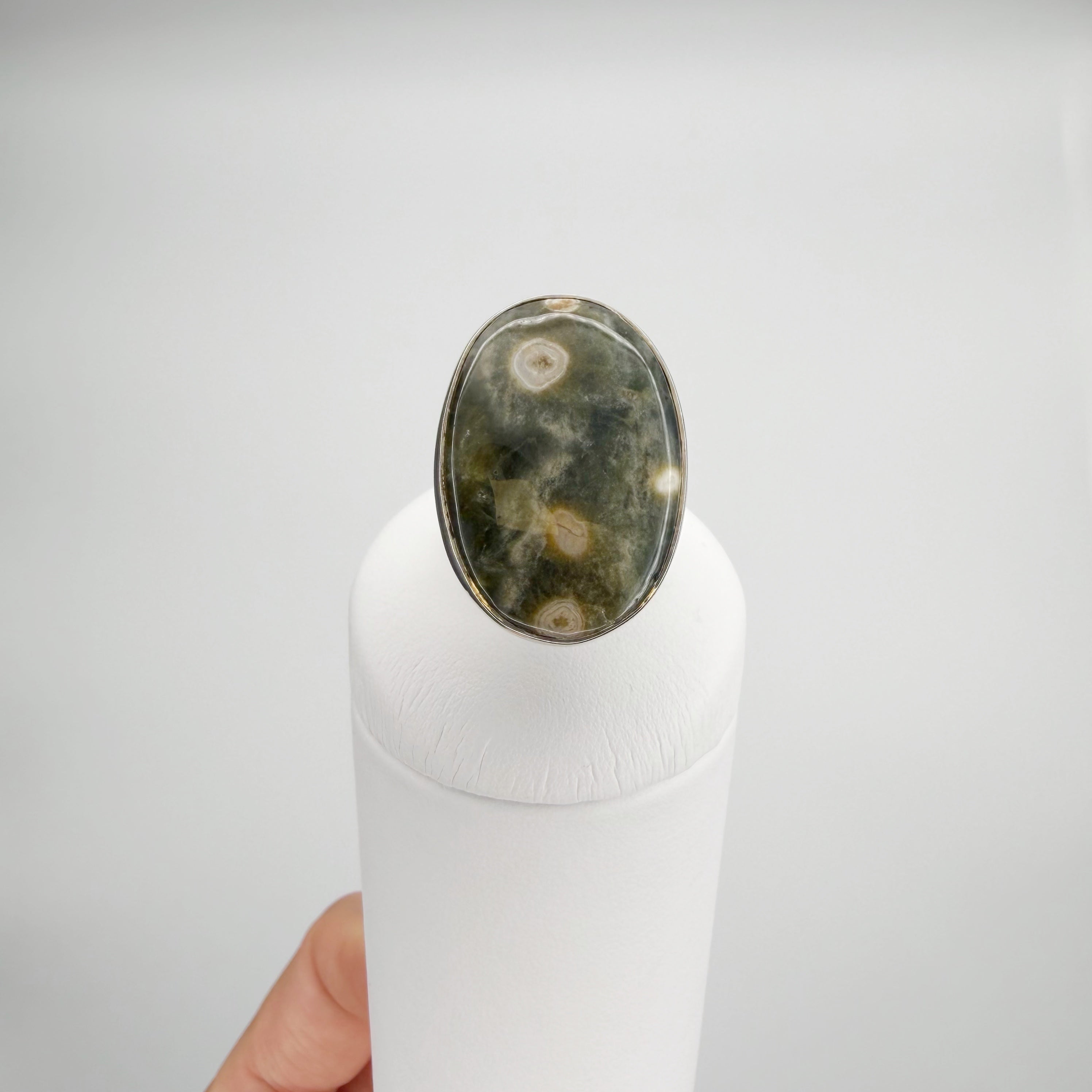 Anello Diaspro Oceano Argento 925 - Ovale