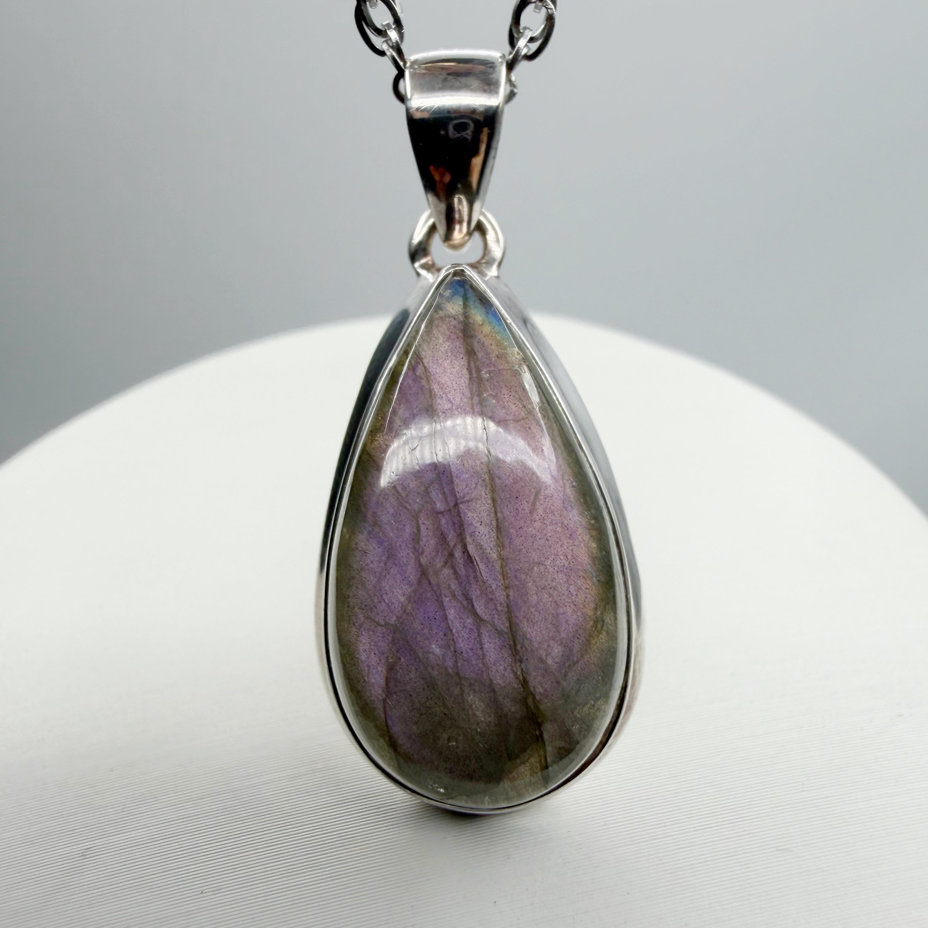 Ciondolo Labradorite Viola - Argento 925 - a goccia