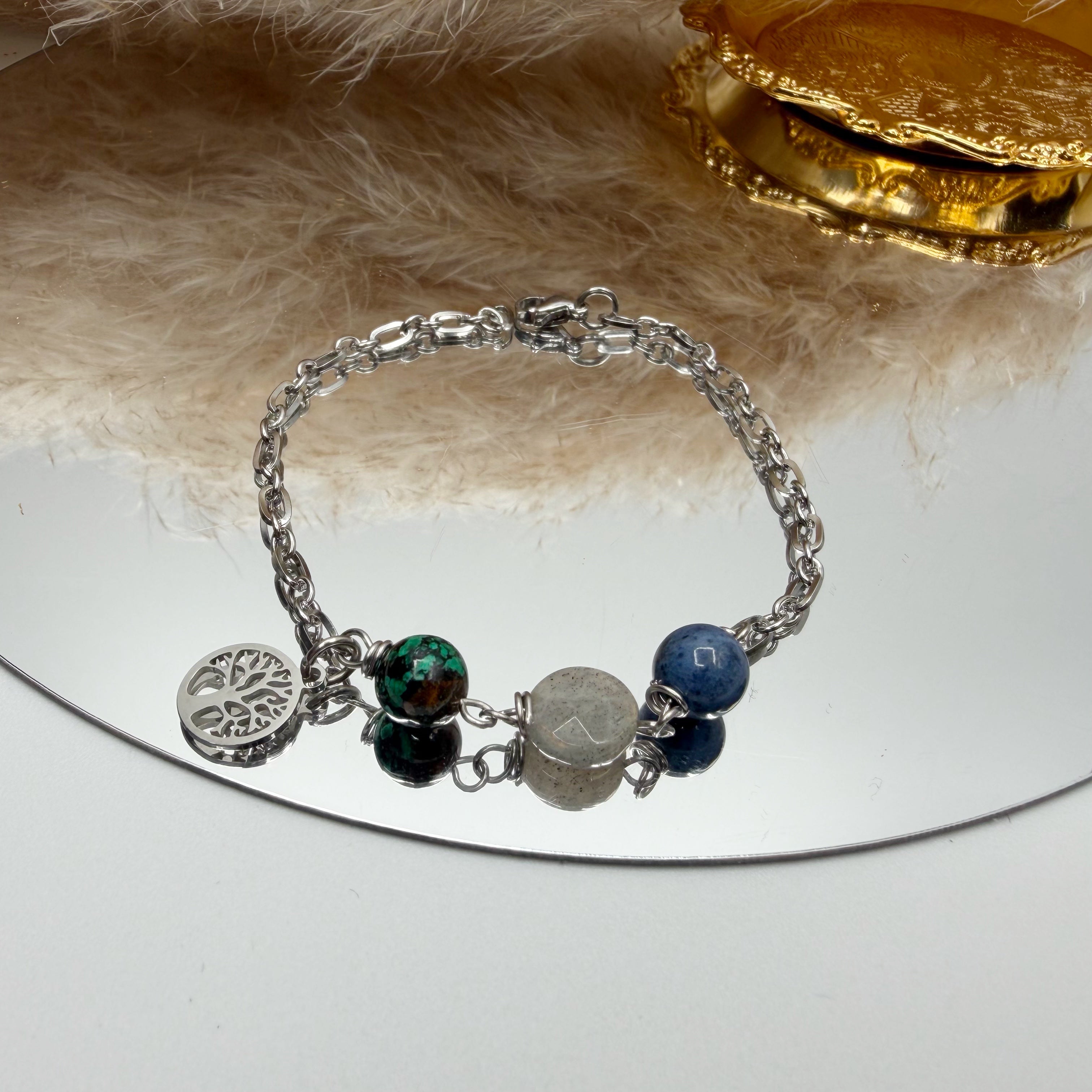 Bracciale Destino - Crisocolla, Dumortierite, Labradorite - LIMITED EDITION