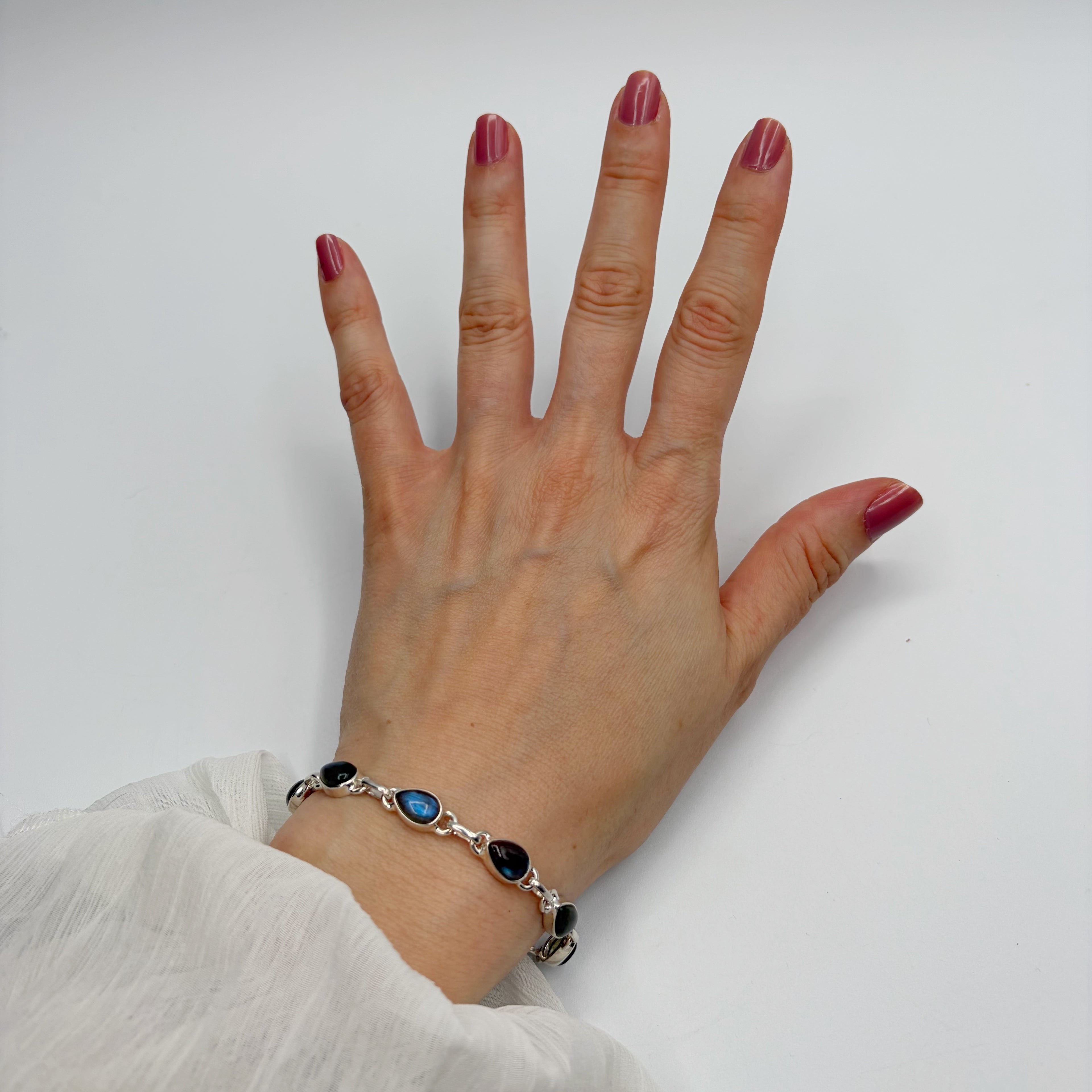 Bracciale Labradorite e Argento 925 - a goccia