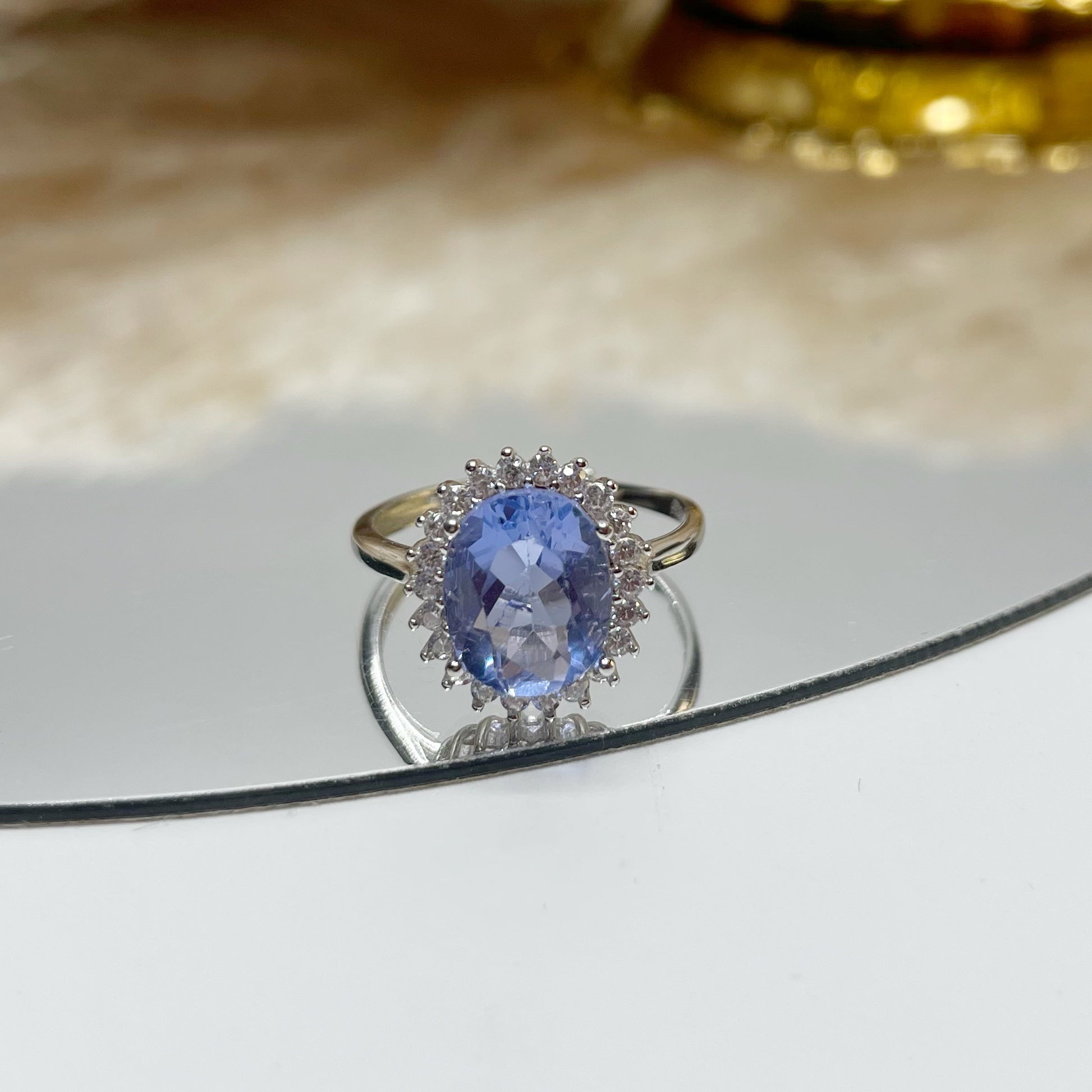 Anello Fluorite Blu - Argento 925