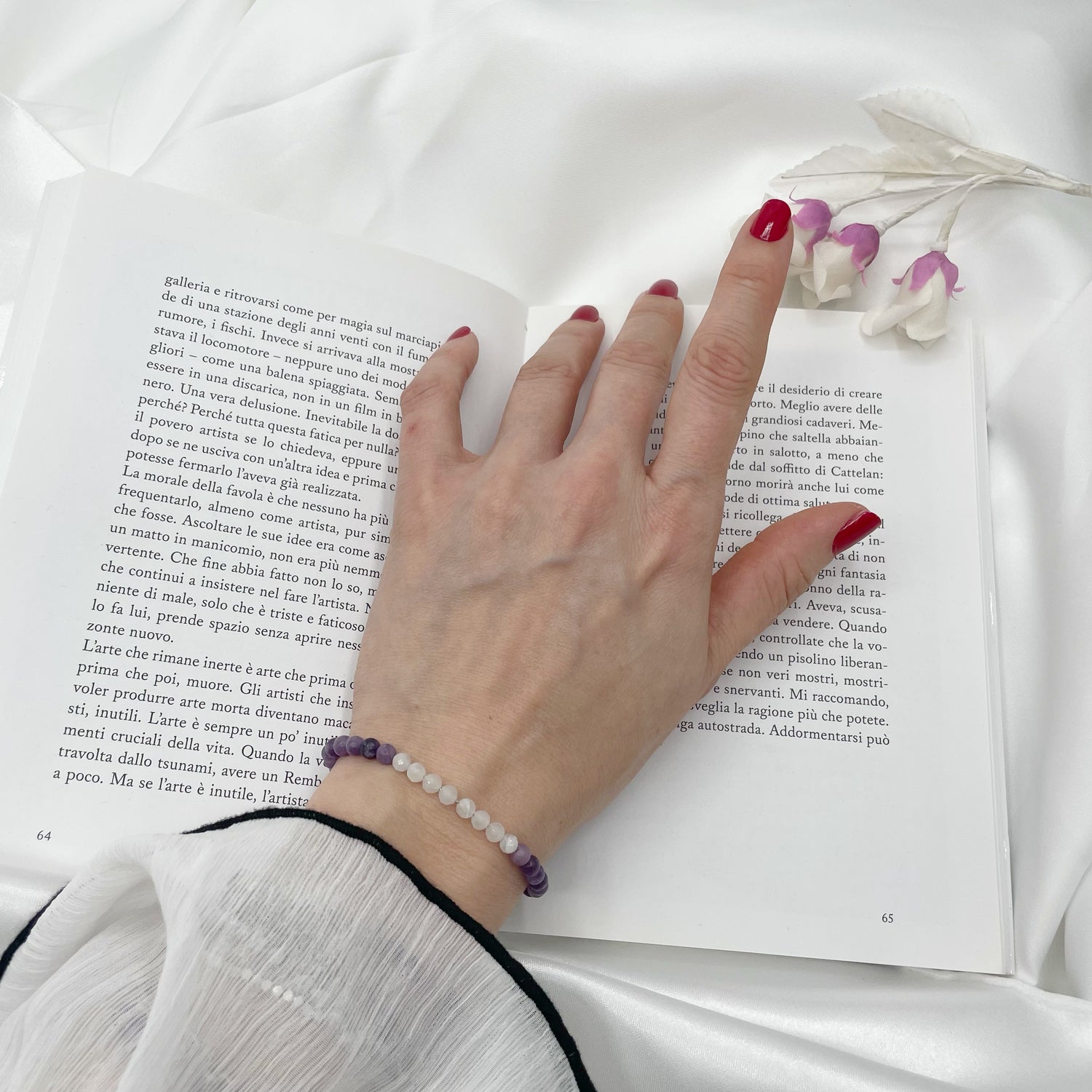 Bracciale Celebrity - Lepidolite e Labradorite Bianca