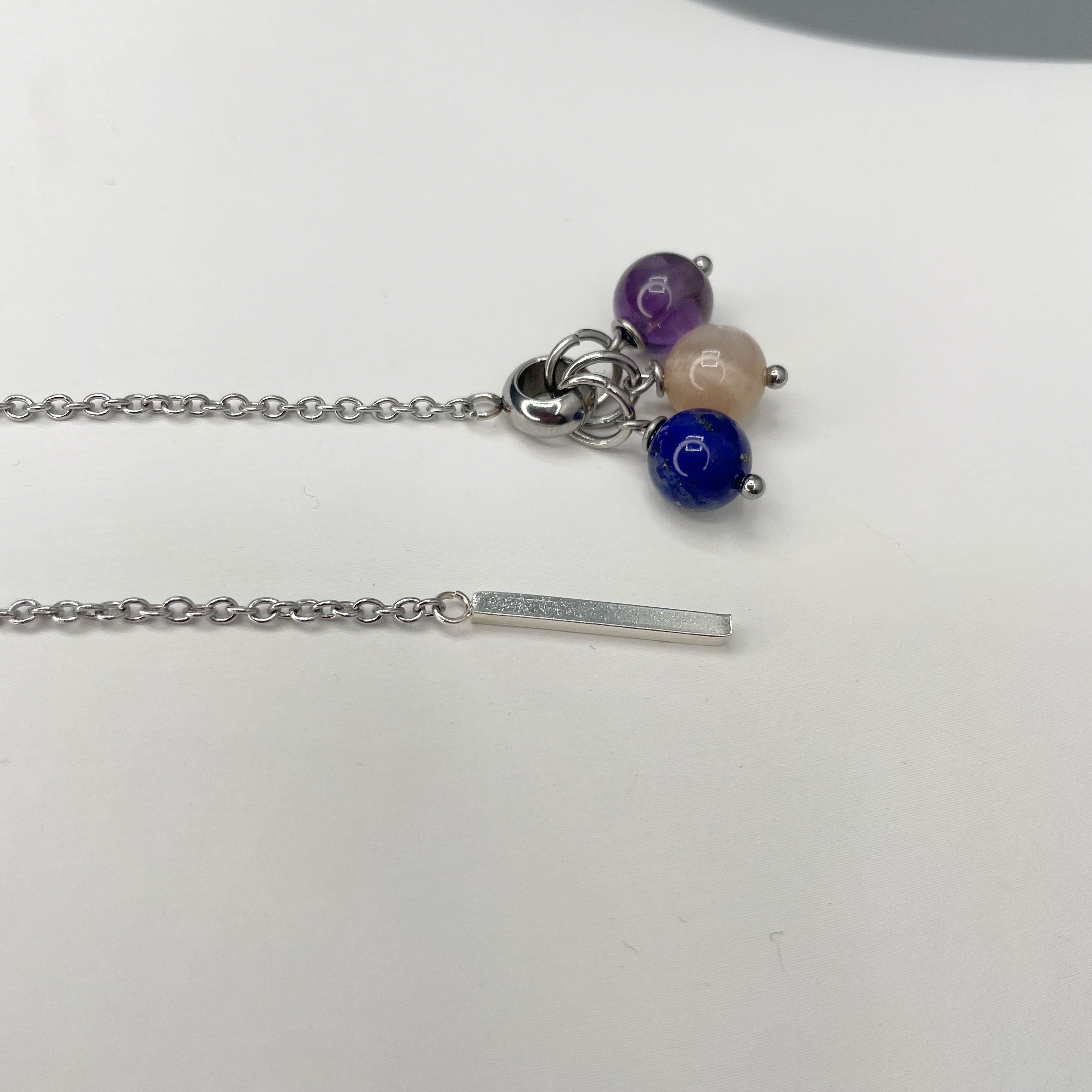 Collana Harmony Charm - Ametista, Pietra di Luna, Lapislazzuli