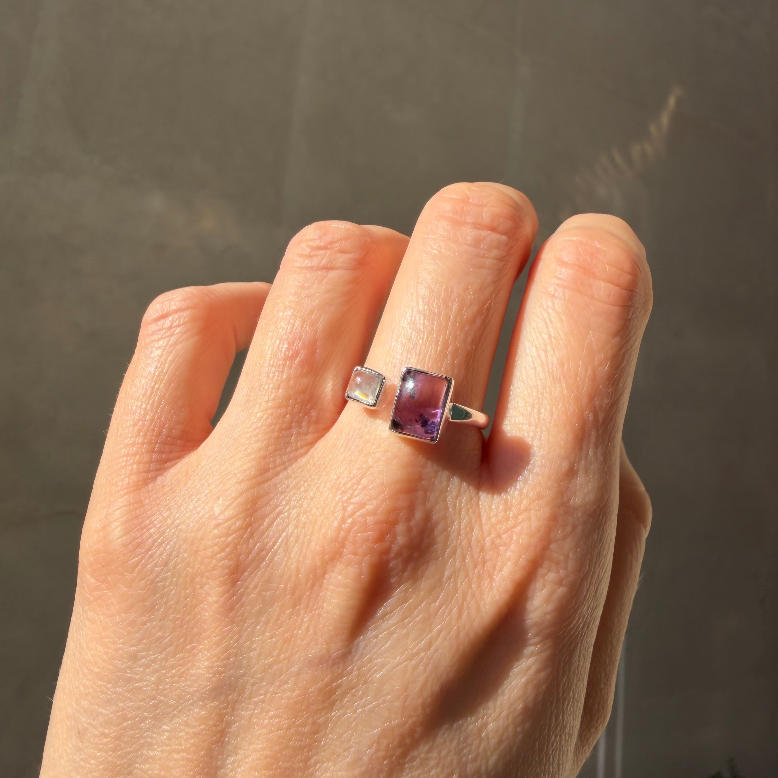 Anello Ametista e Labradorite - Argento 925