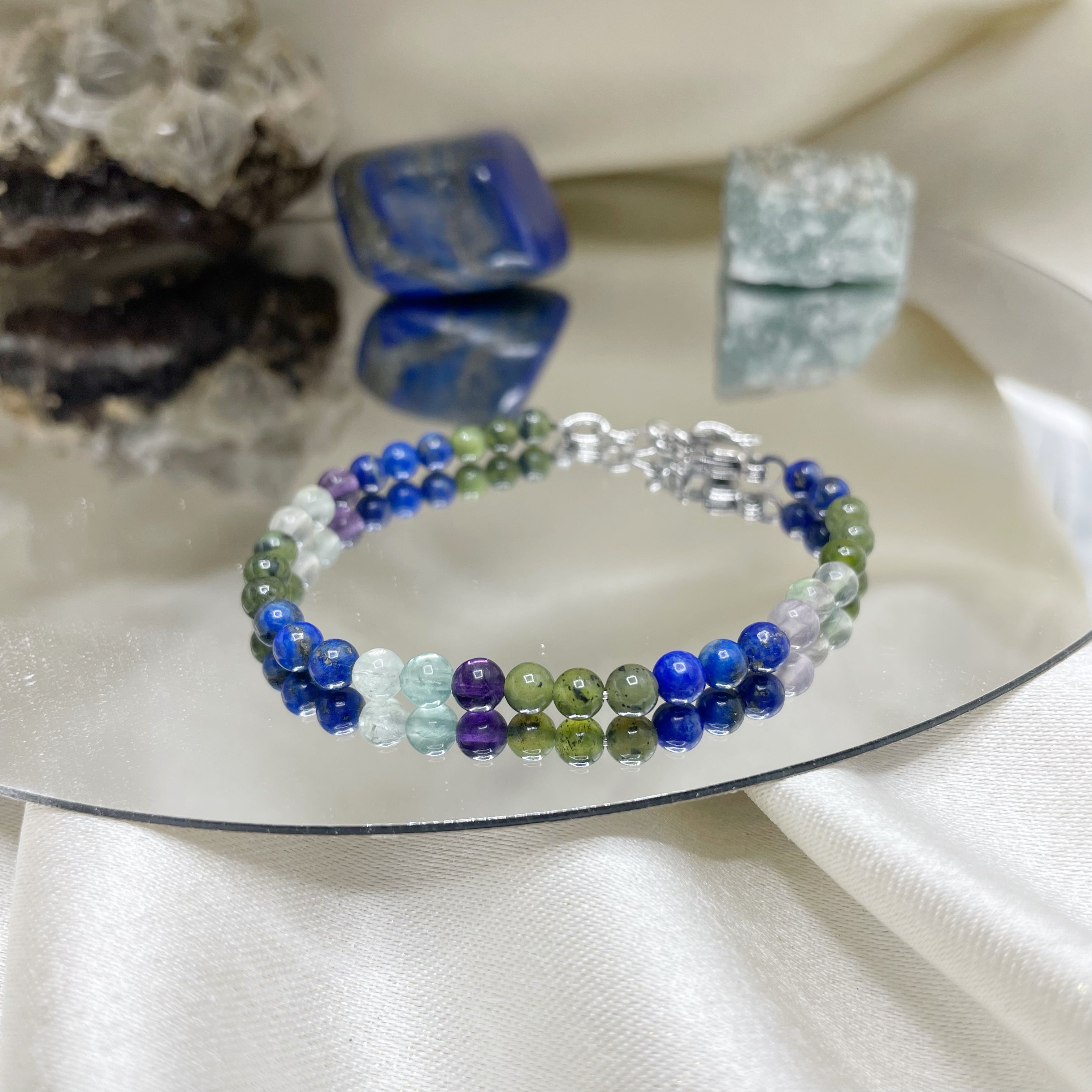 Bracciale Toro - Lapislazzuli, Giada, Fluorite