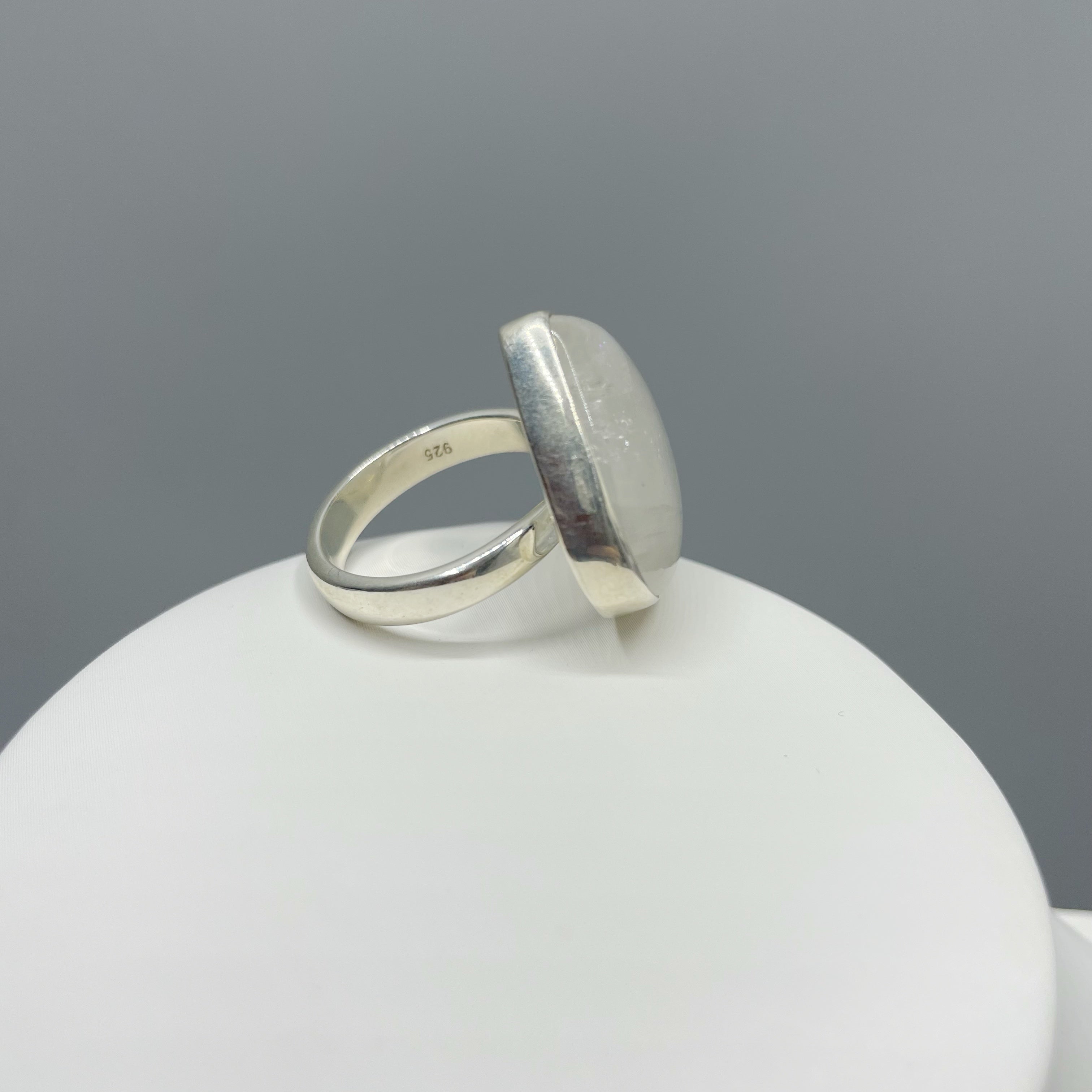 Anello Labradorite Bianca e Argento 925