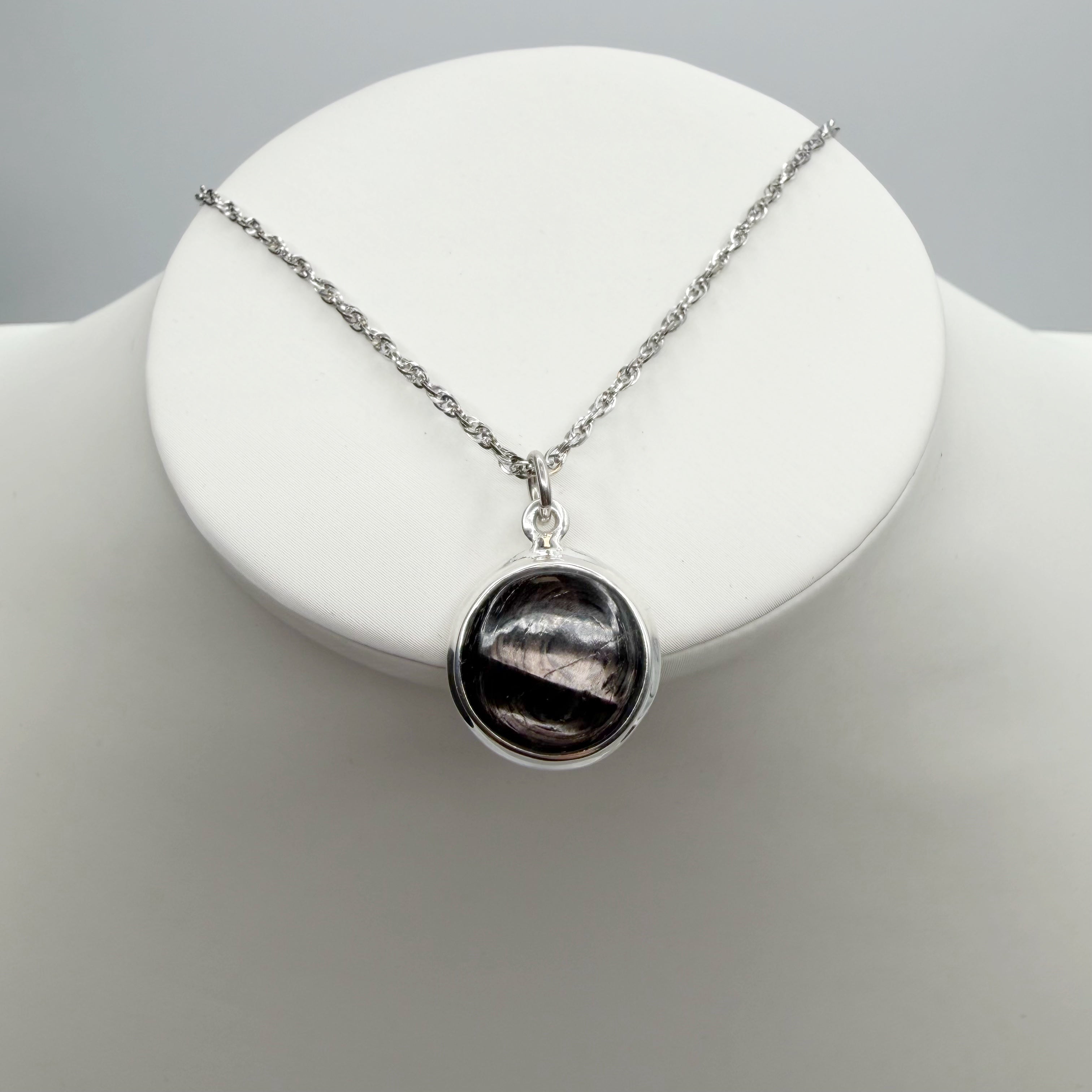 Ciondolo Iperstene Argento 925 - Tondo piccolo