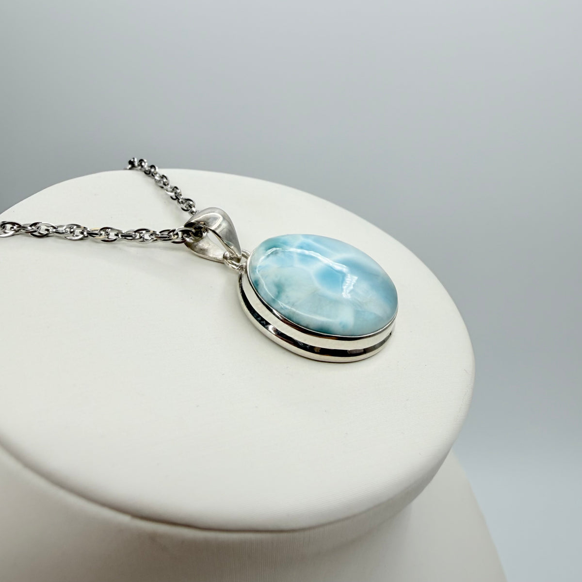 Ciondolo Larimar Argento 925 - Tondo