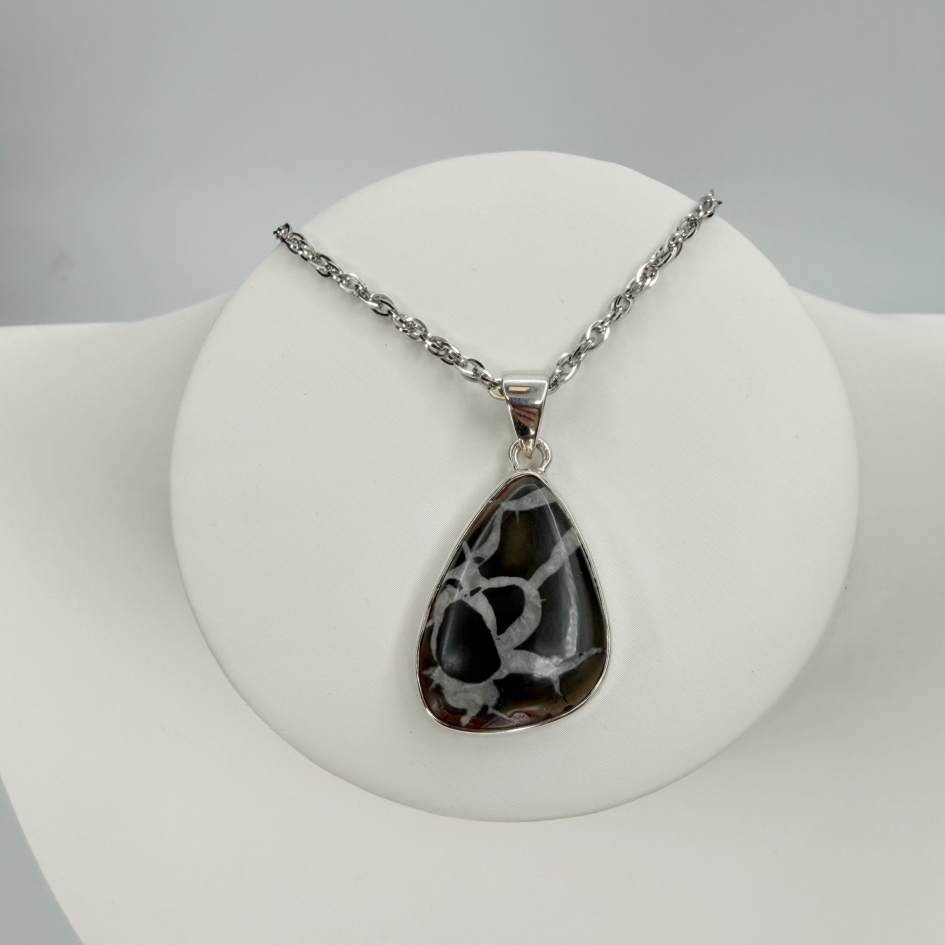 Ciondolo Septaria Nera Argento 925