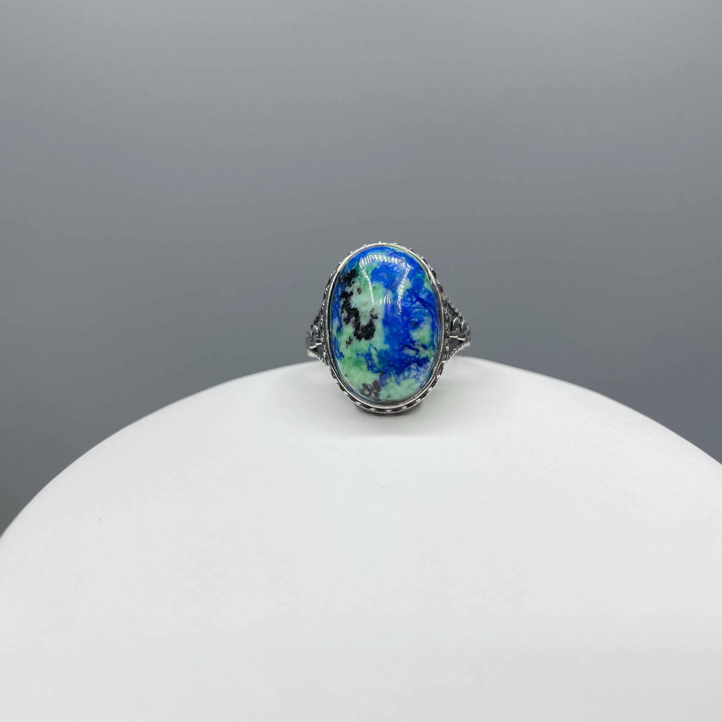 Anello Turchese Naturale e Lapislazzuli - Argento 925
