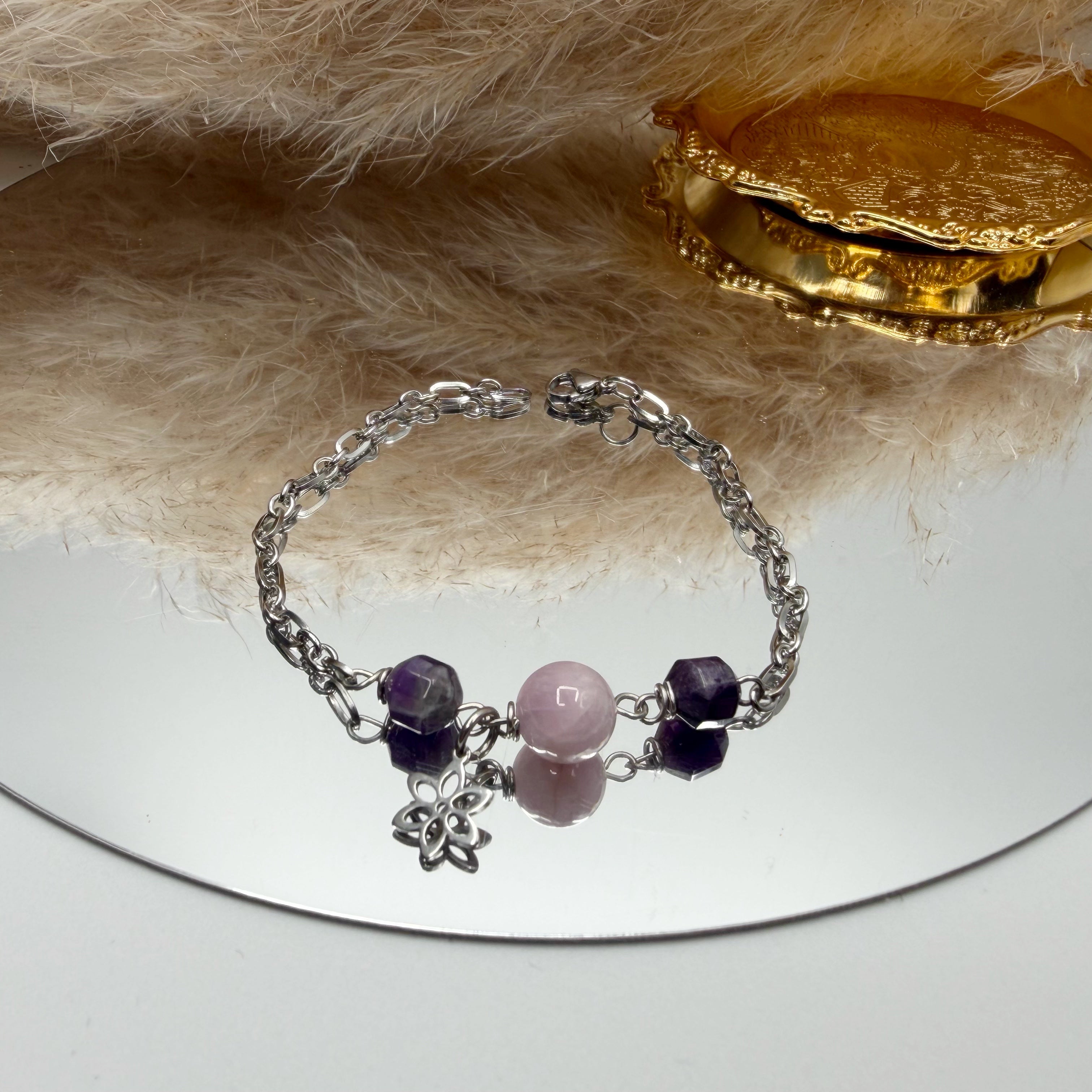 Bracciale Manifestazione - Kunzite e Ametista - LIMITED EDITION