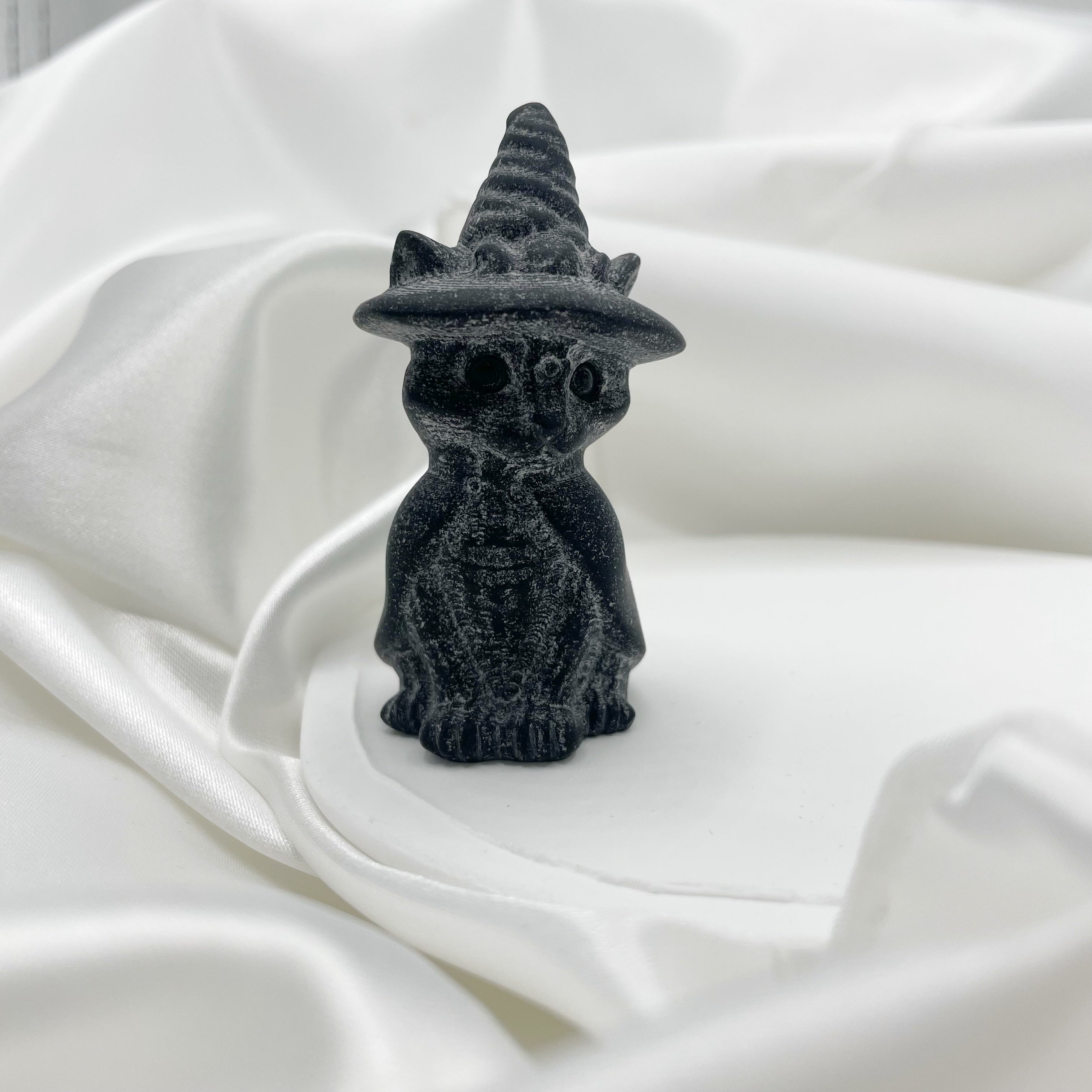 Stregatto con Cappello - Ossidiana nera