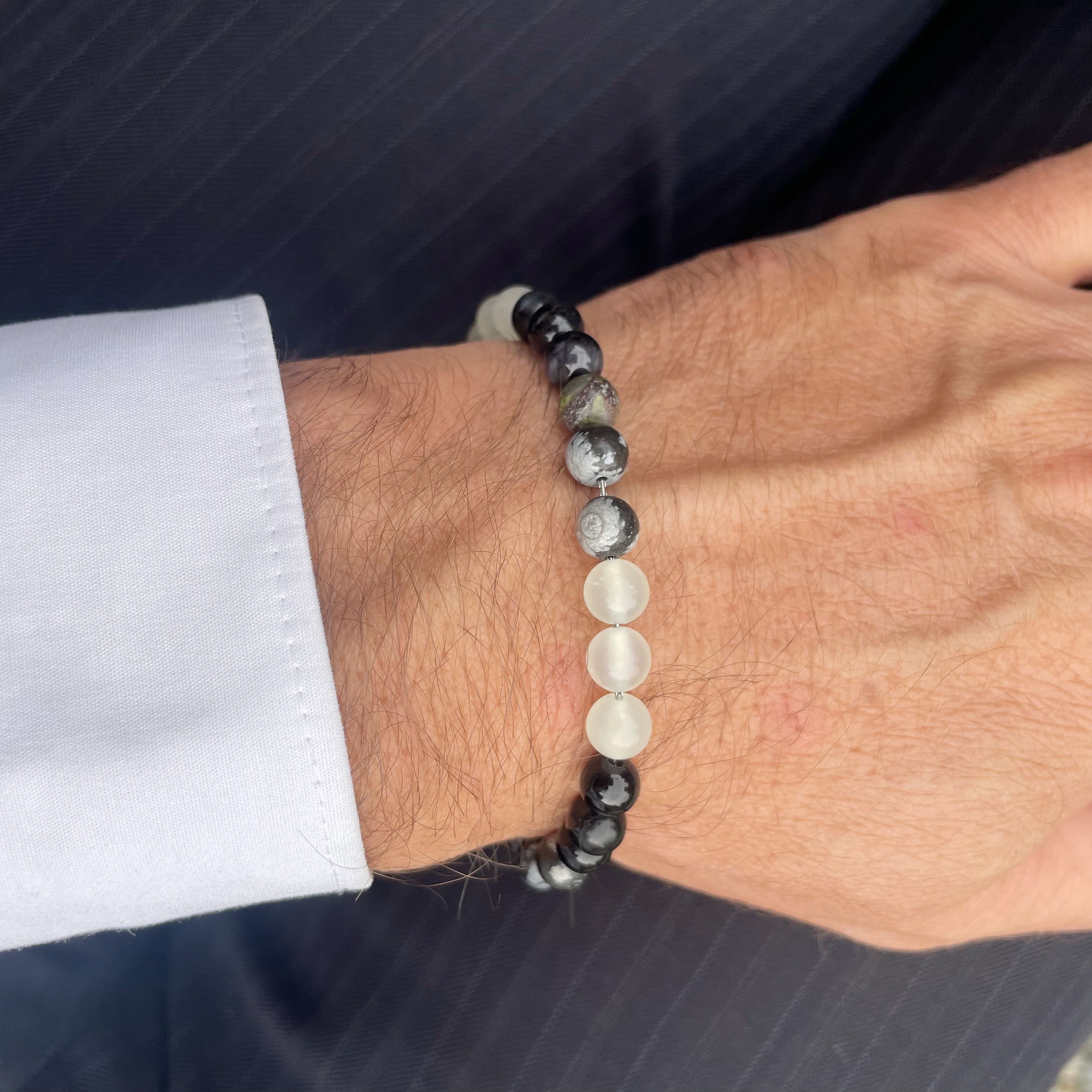 Bracciale Wellness - Giada, Ossidiana, Occhio di Falco