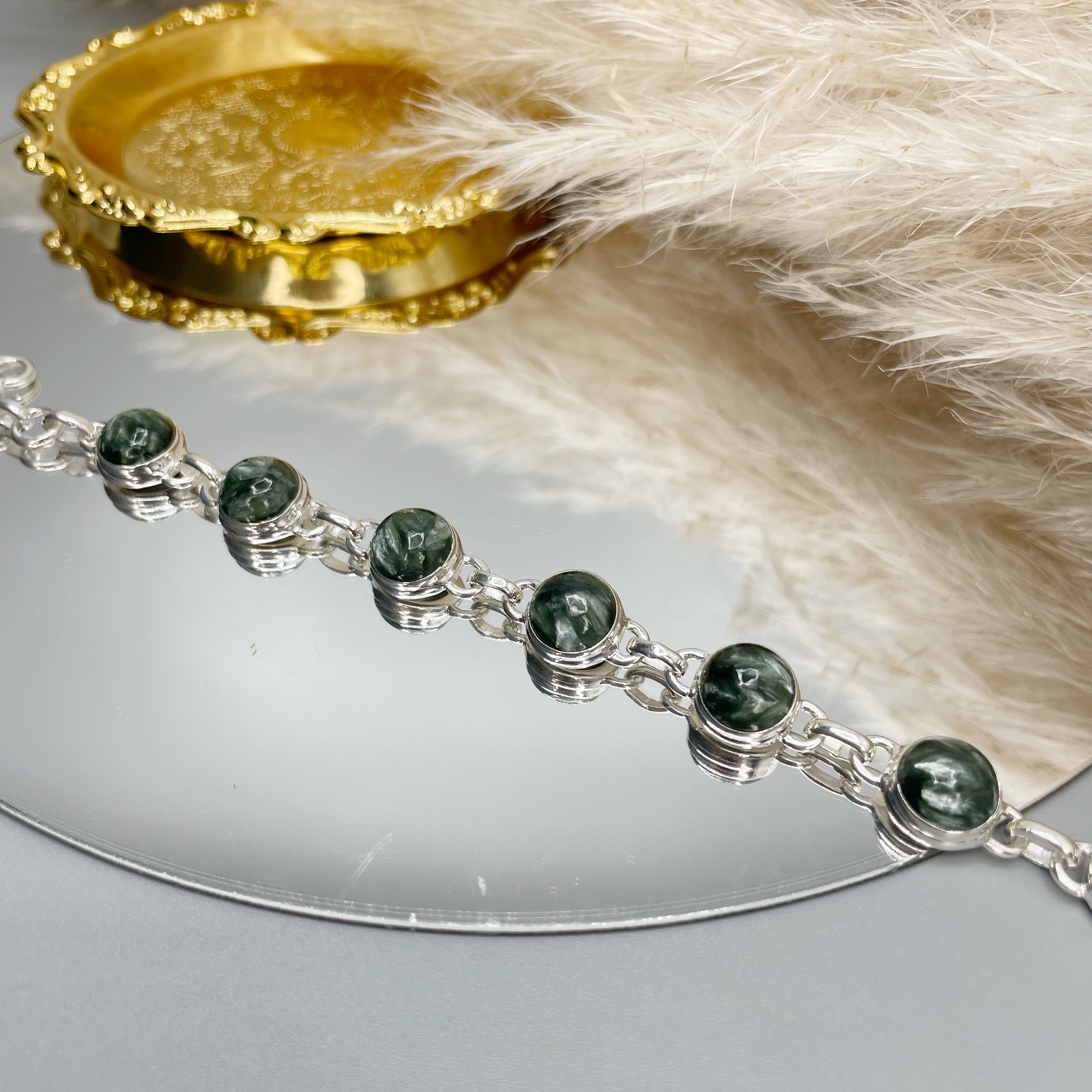Bracciale Serafinite e Argento 925 - tondo