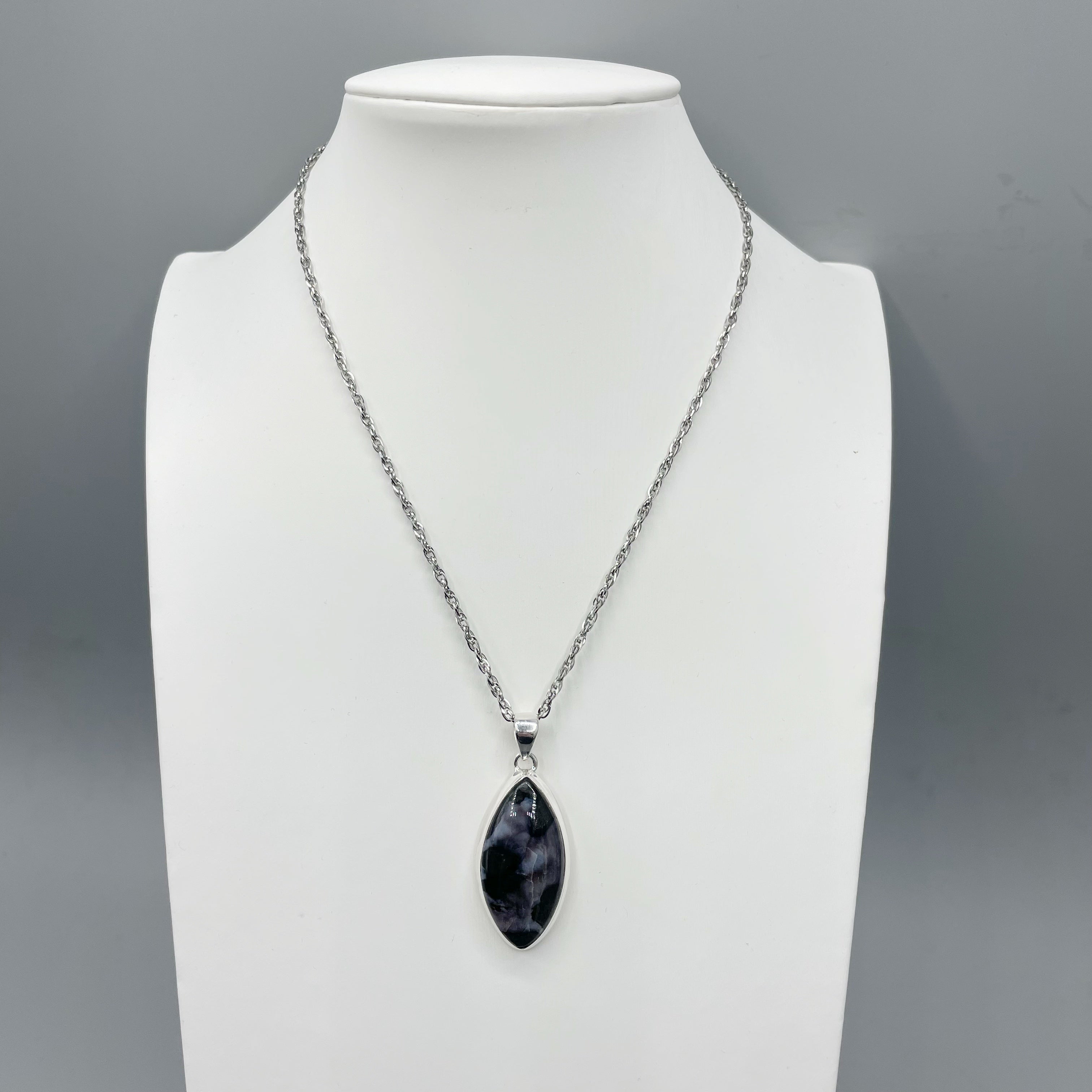 Ciondolo Merlinite a Goccia - Argento 925