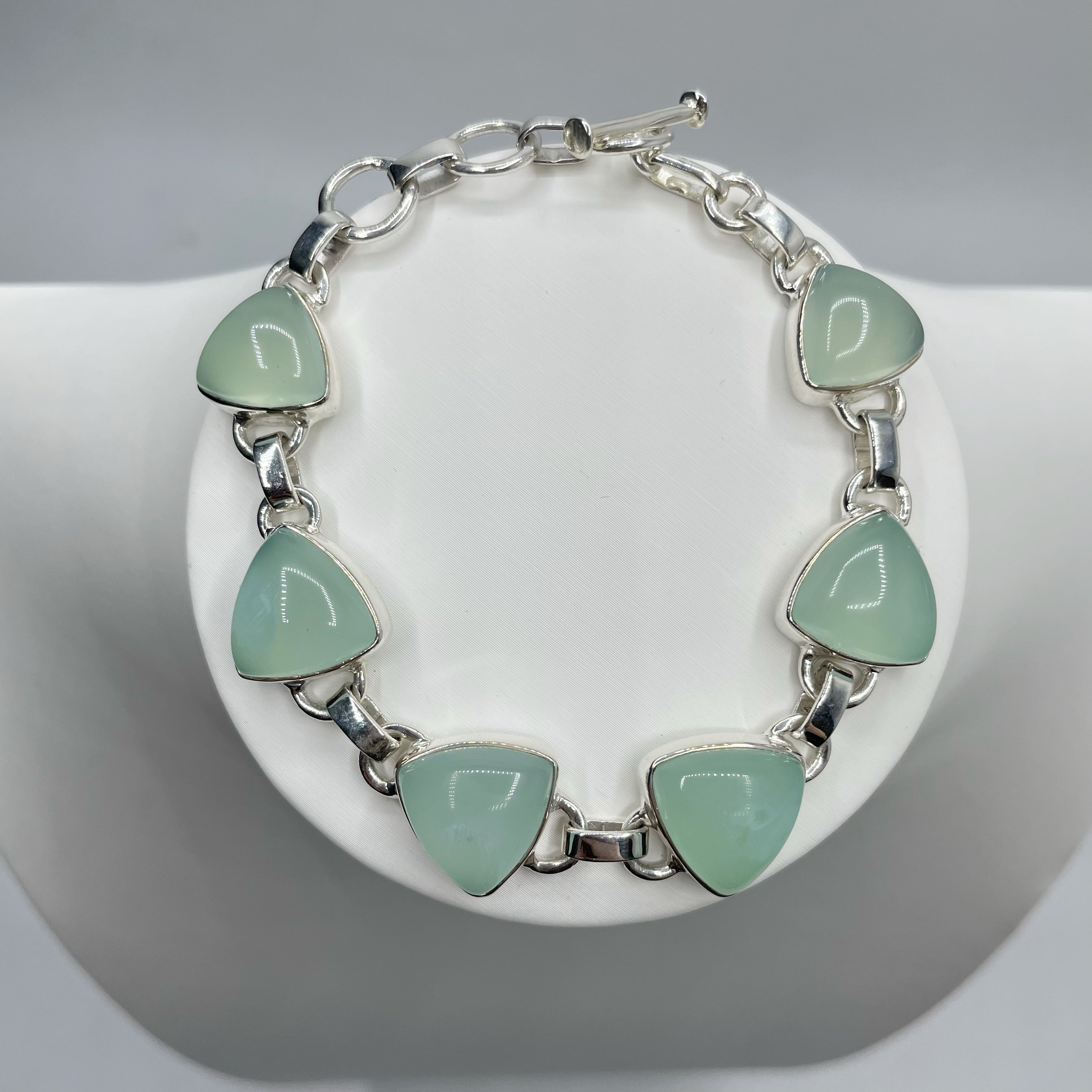 Bracciale Calcedonio Acqua e Argento 925