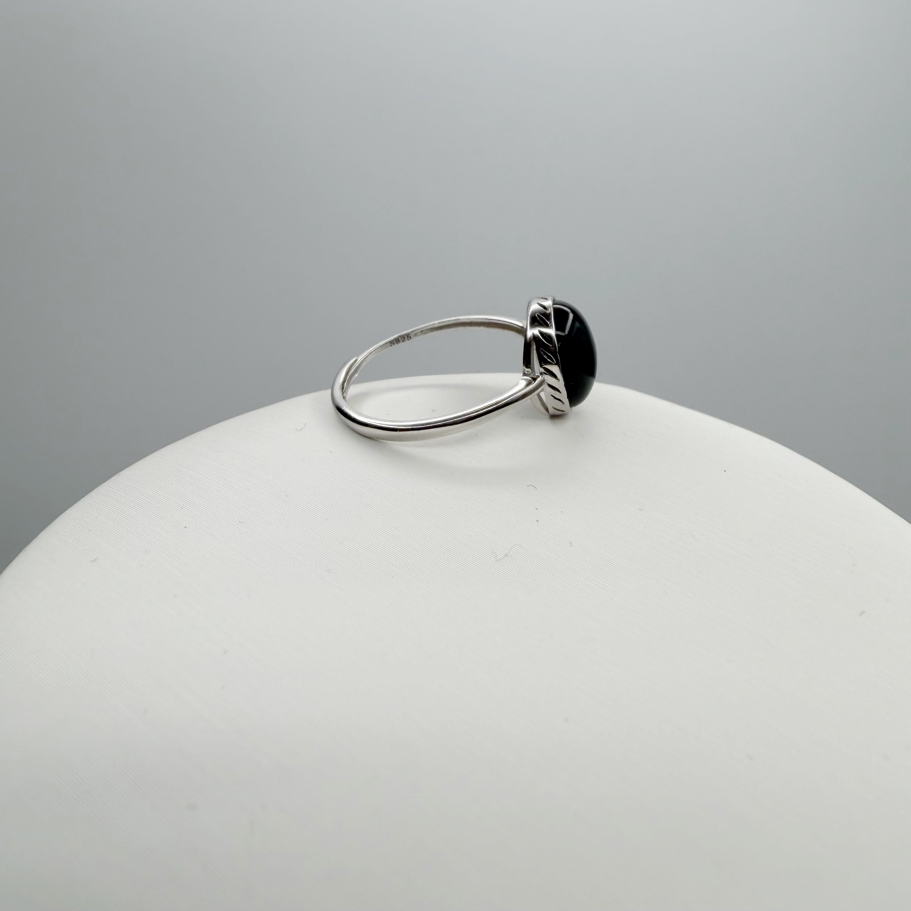 Anello Ossidiana e Argento 925