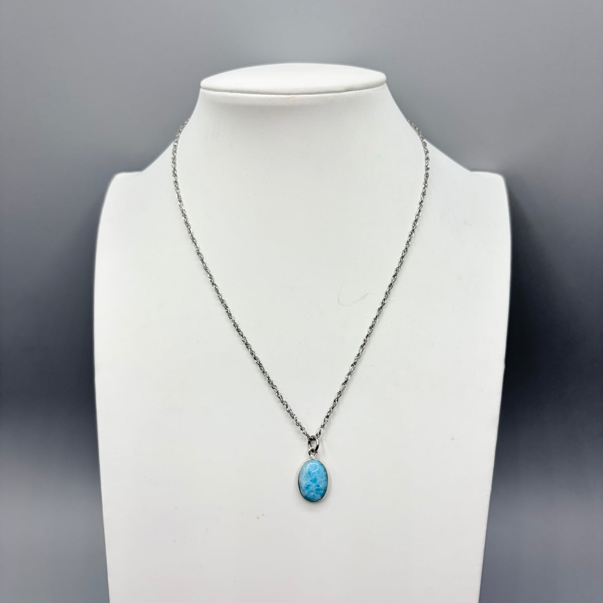 Ciondolo Larimar Argento 925 - Ovale piccolo