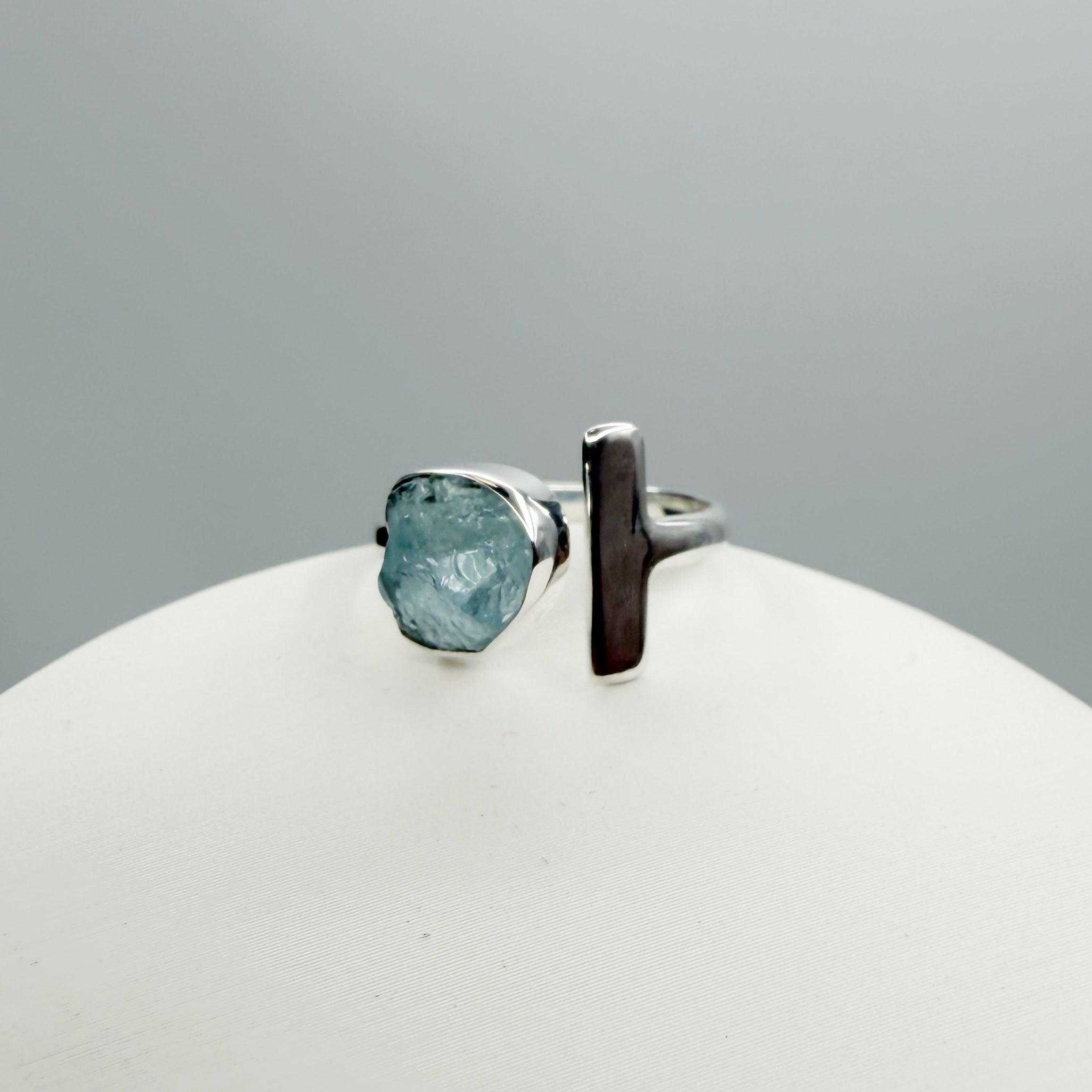 Anello Acquamarina grezza - Argento 925