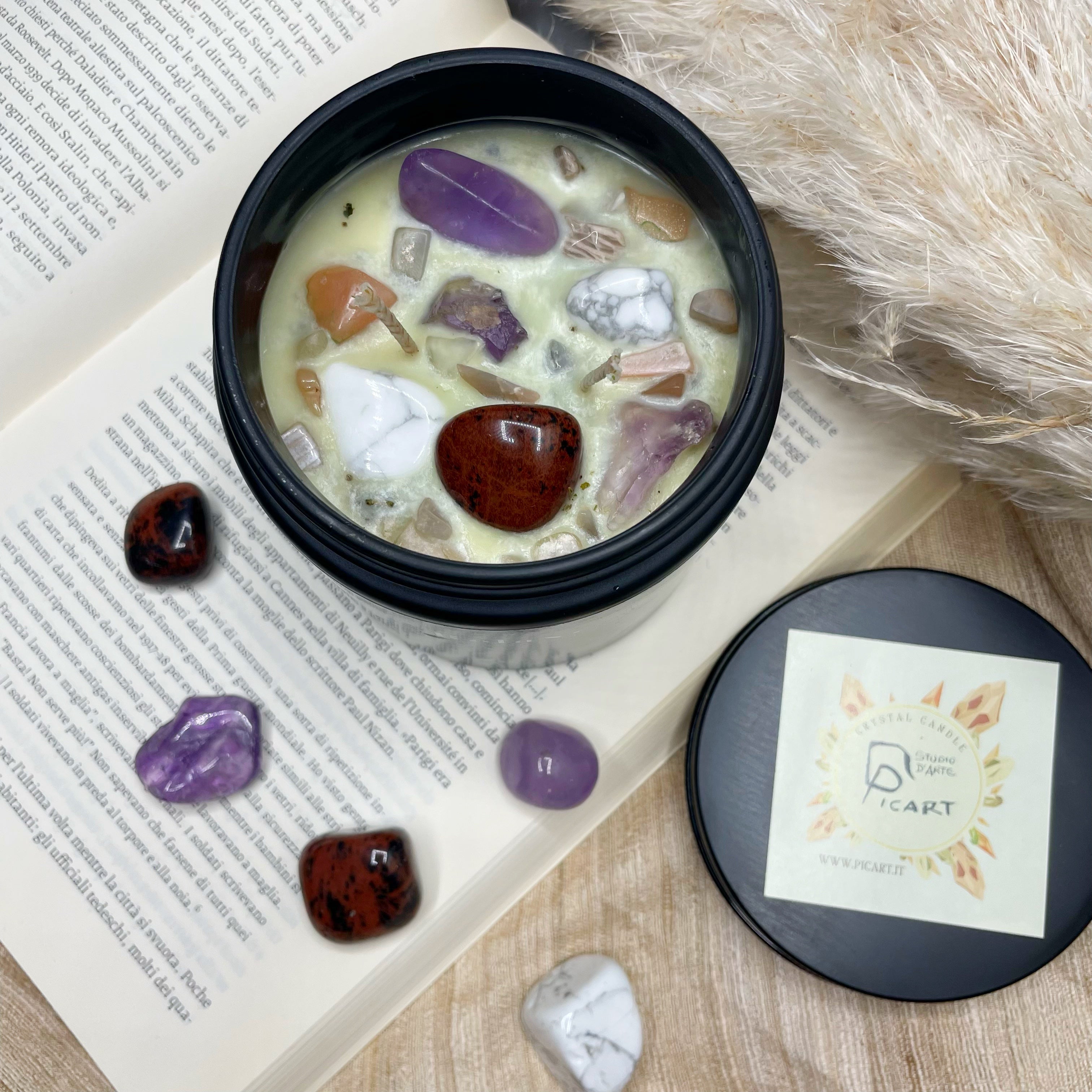 Candela RELAX - cristalli e aroma per rilassarsi