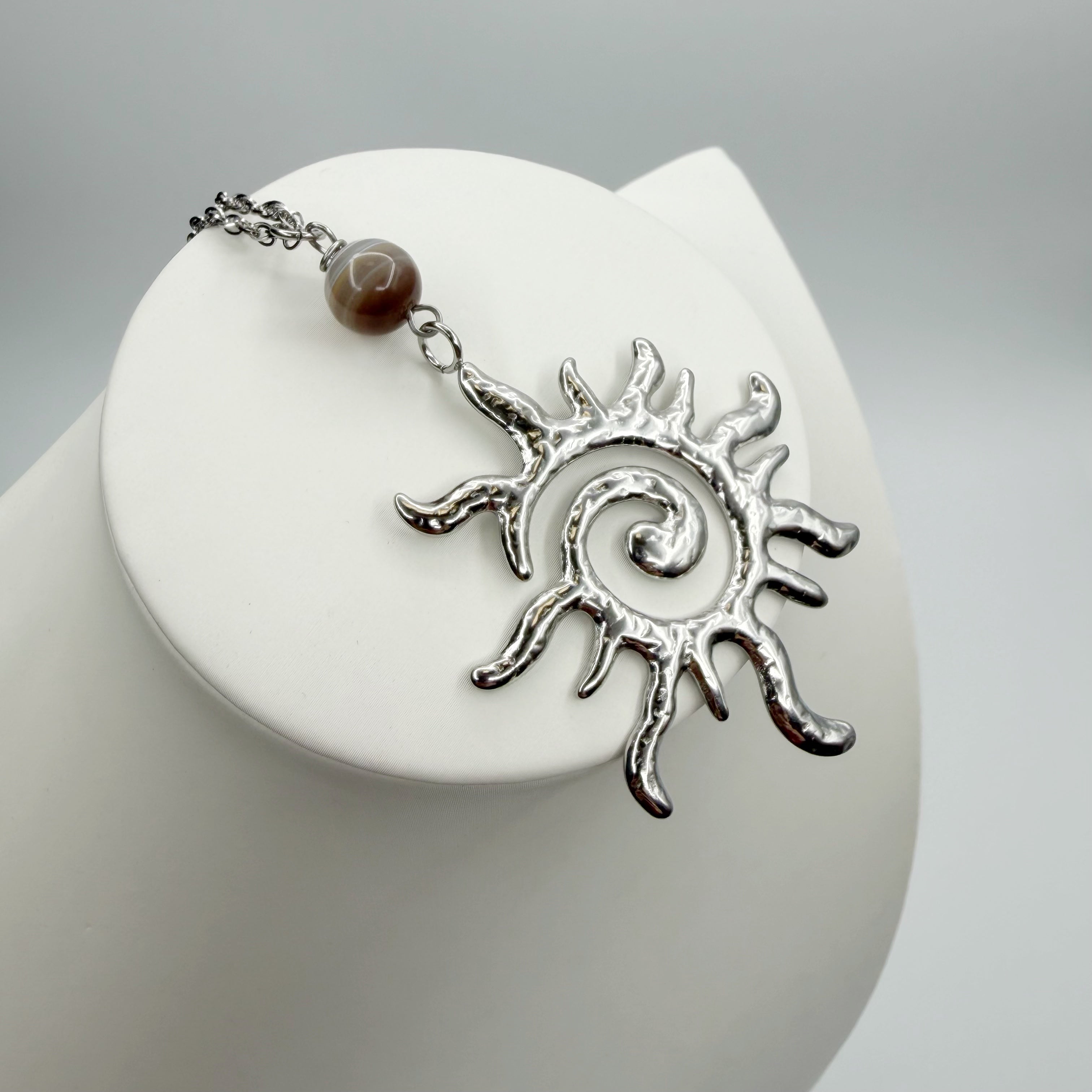 Collana Occhio di Shiva Sunshine - Acciaio inossidabile Silver