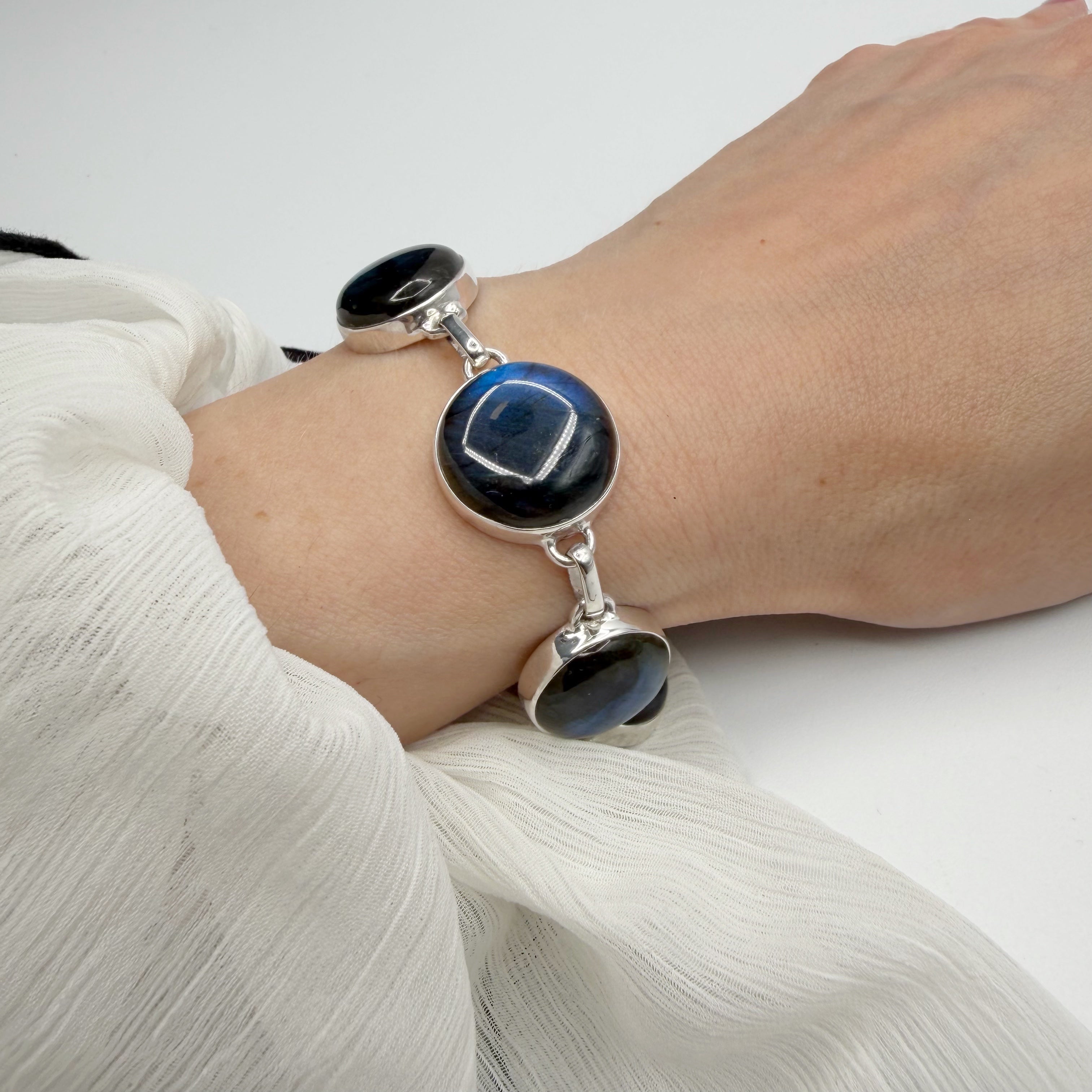 Bracciale Labradorite e Argento 925 - tondo