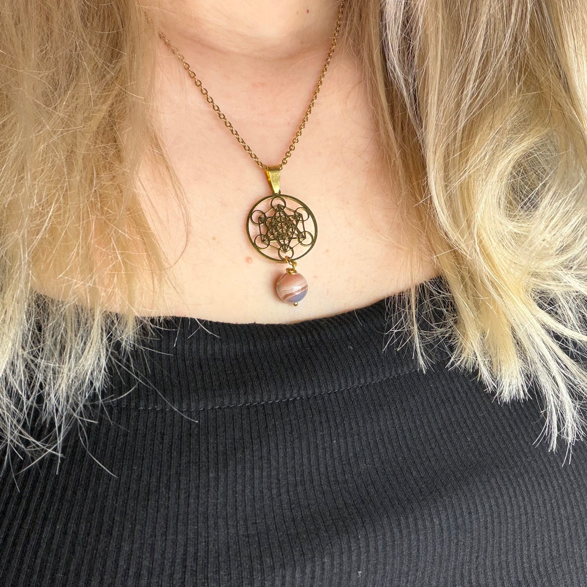 Collana Occhio di Shiva e Cubo di Metatron - GOLD