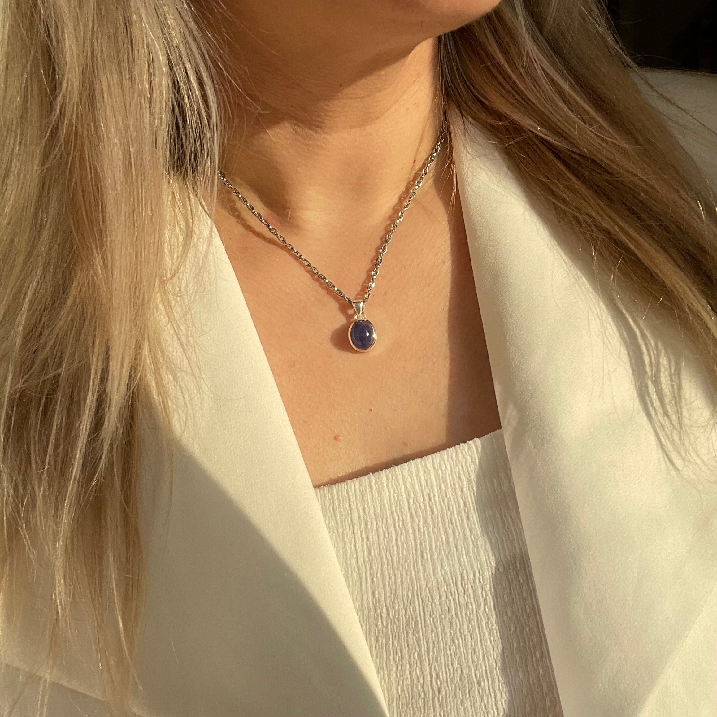 Ciondolo Tanzanite Burattata Liscia - Argento 925