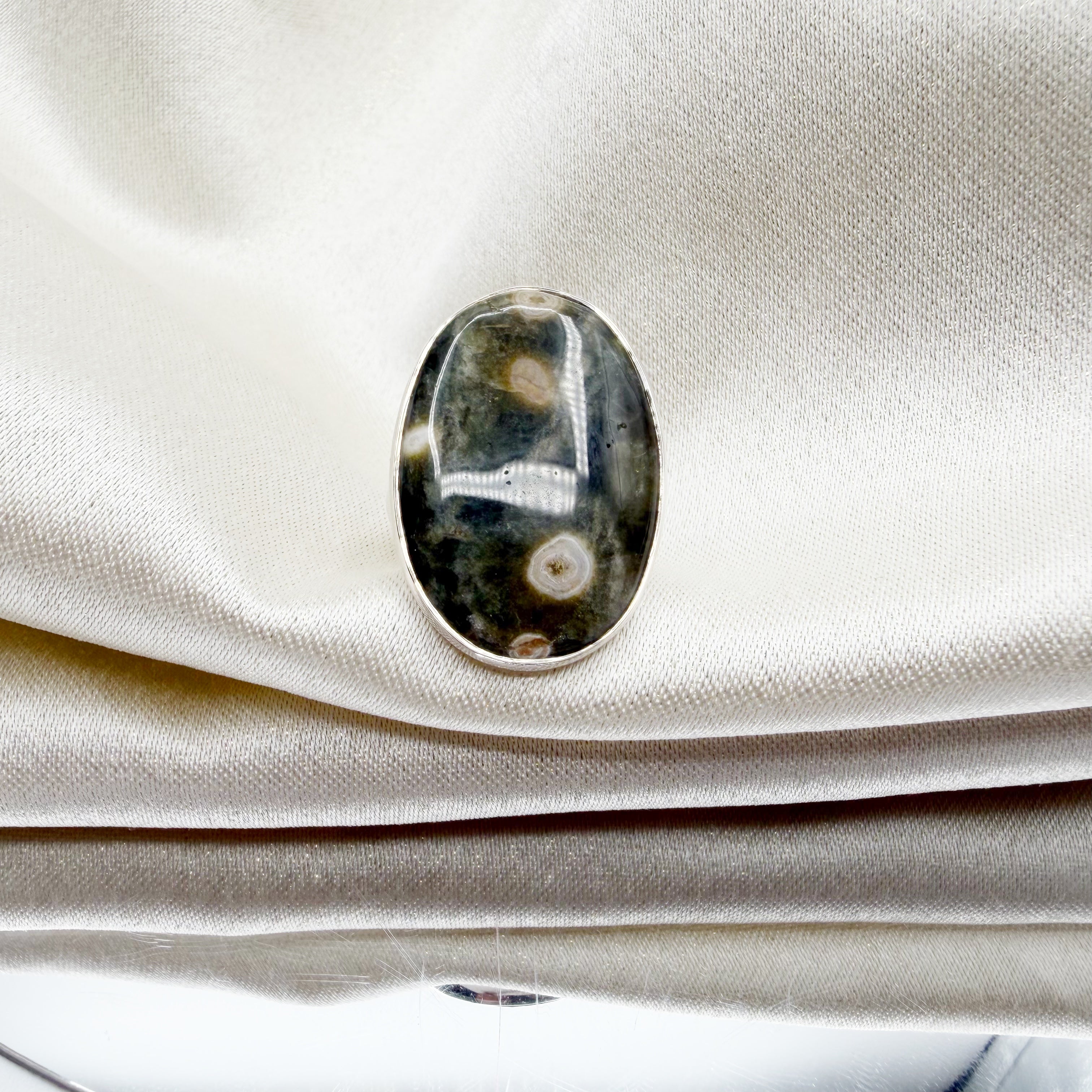 Anello Diaspro Oceano Argento 925 - Ovale