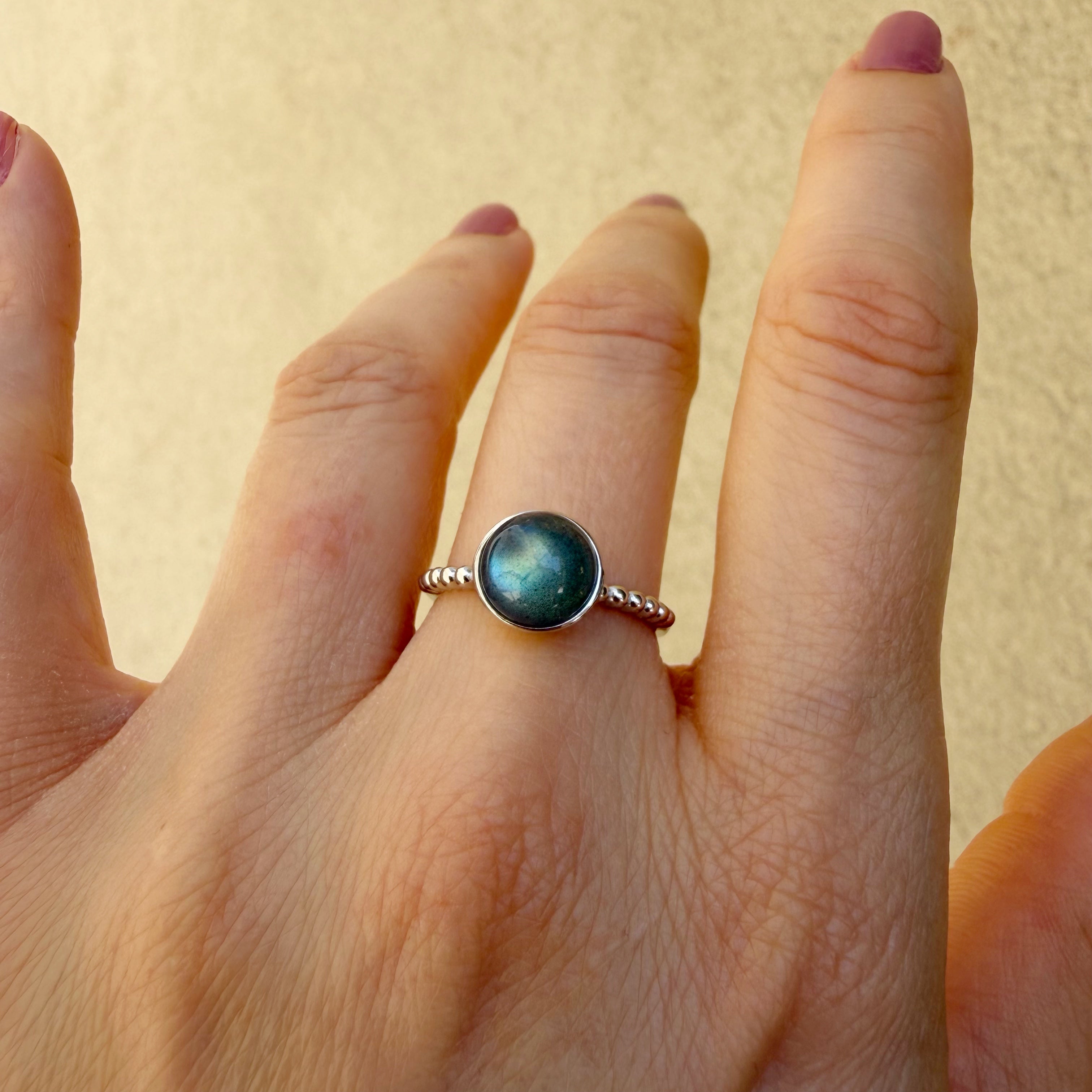 Anello Labradorite Sfera - Argento 925