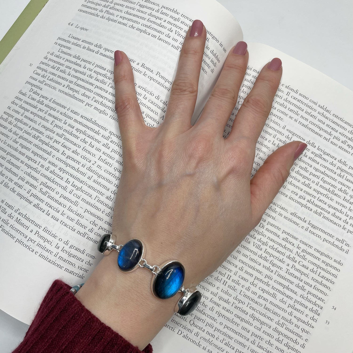 Bracciale Labradorite e Argento 925 - ovale