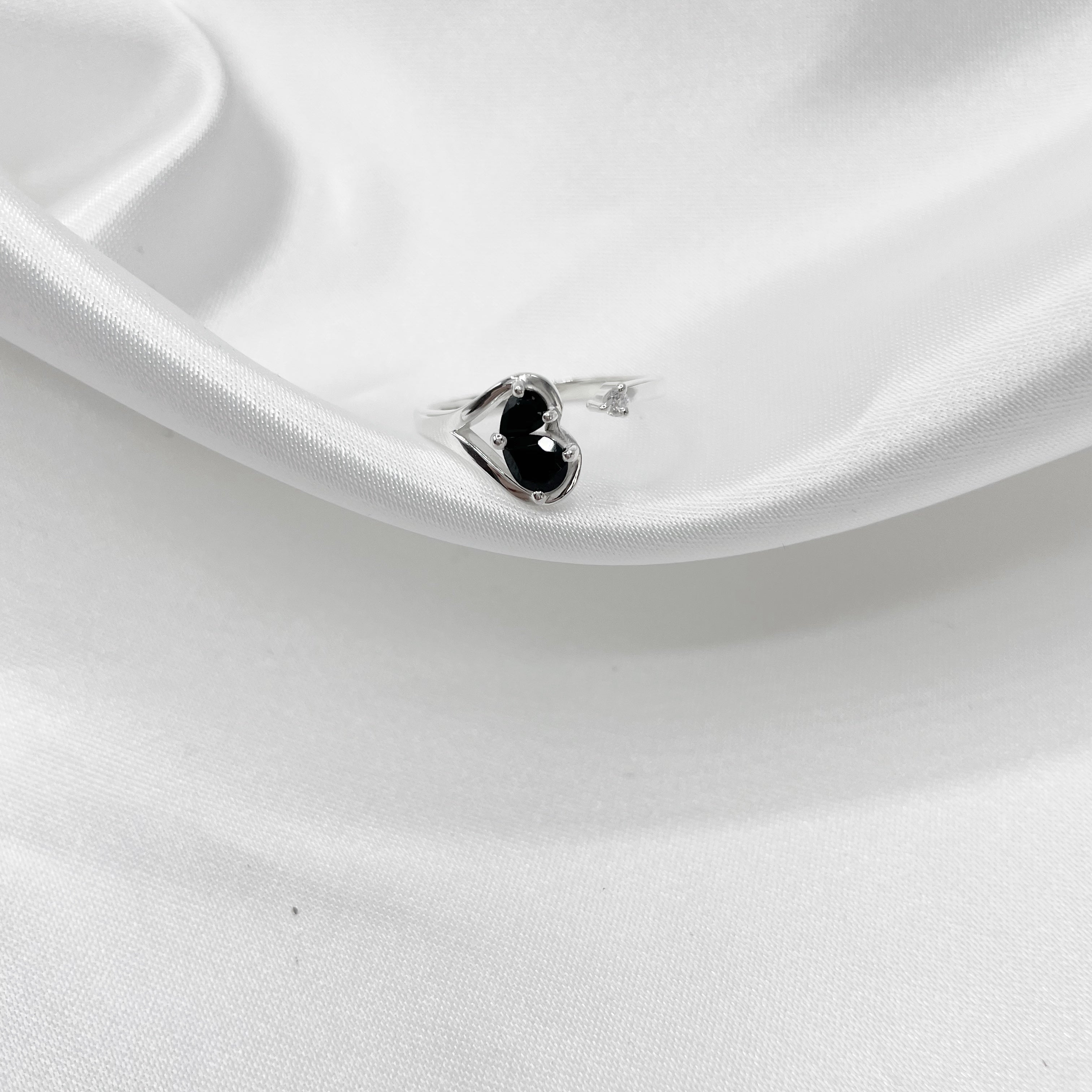 Anello Tormalina Nera e Topazio Bianco - Argento 925