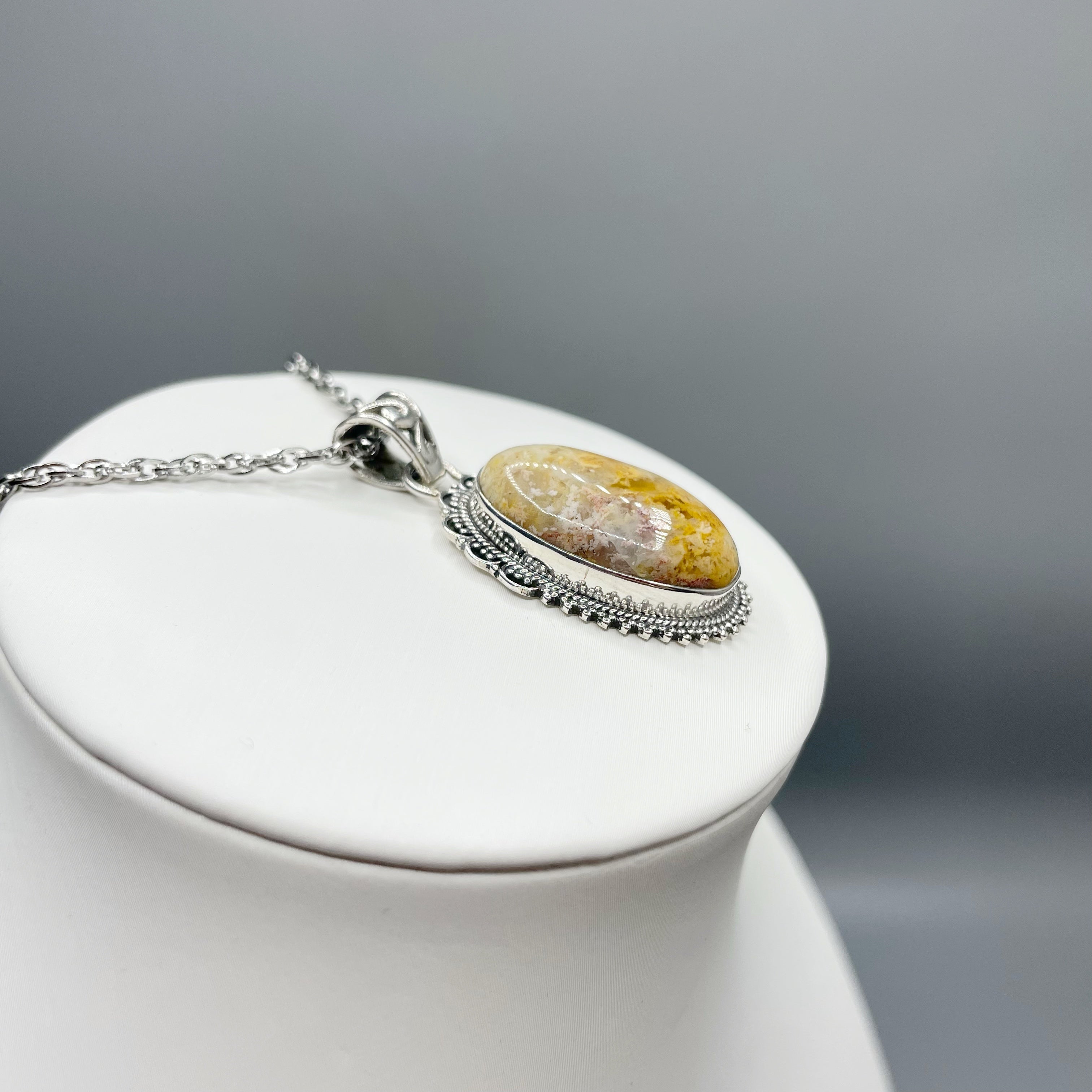 Ciondolo Agata Plume Vintage e Argento 925