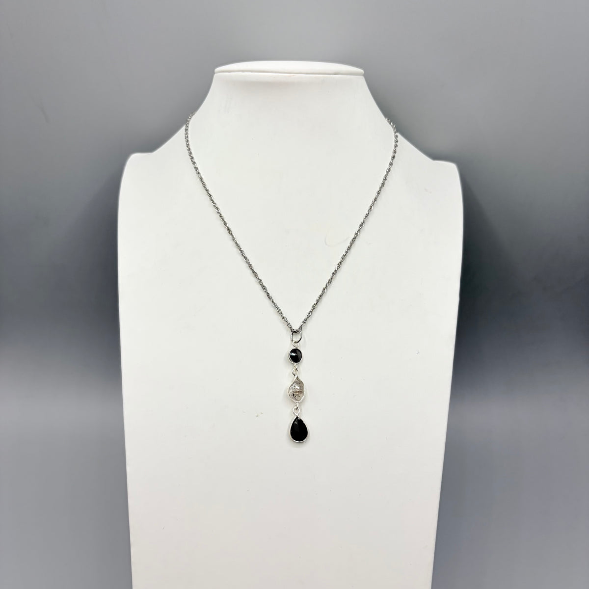 Ciondolo Tormalina, Diamante Herkimer, Ossidiana