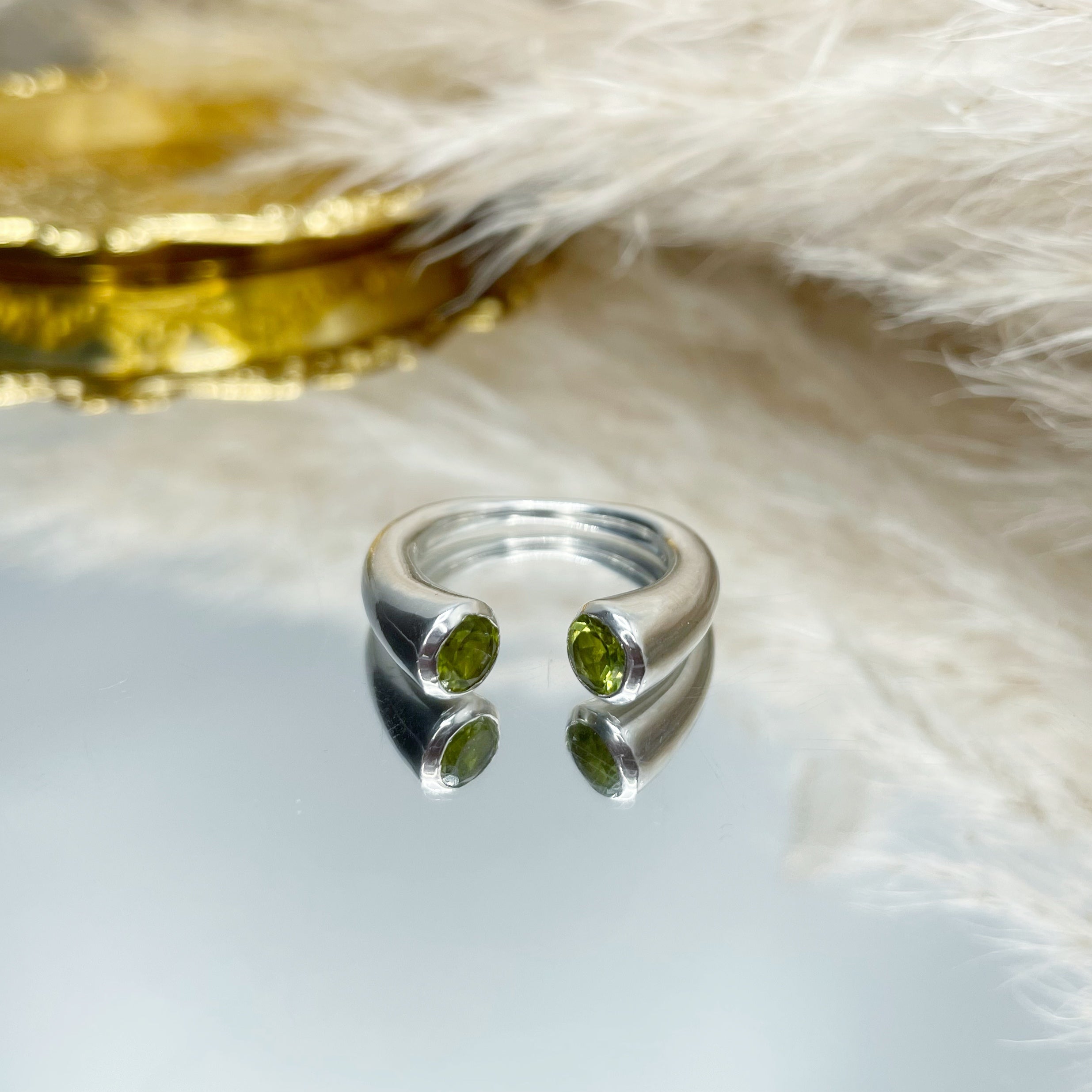 Anello Double Peridoto e Argento 925