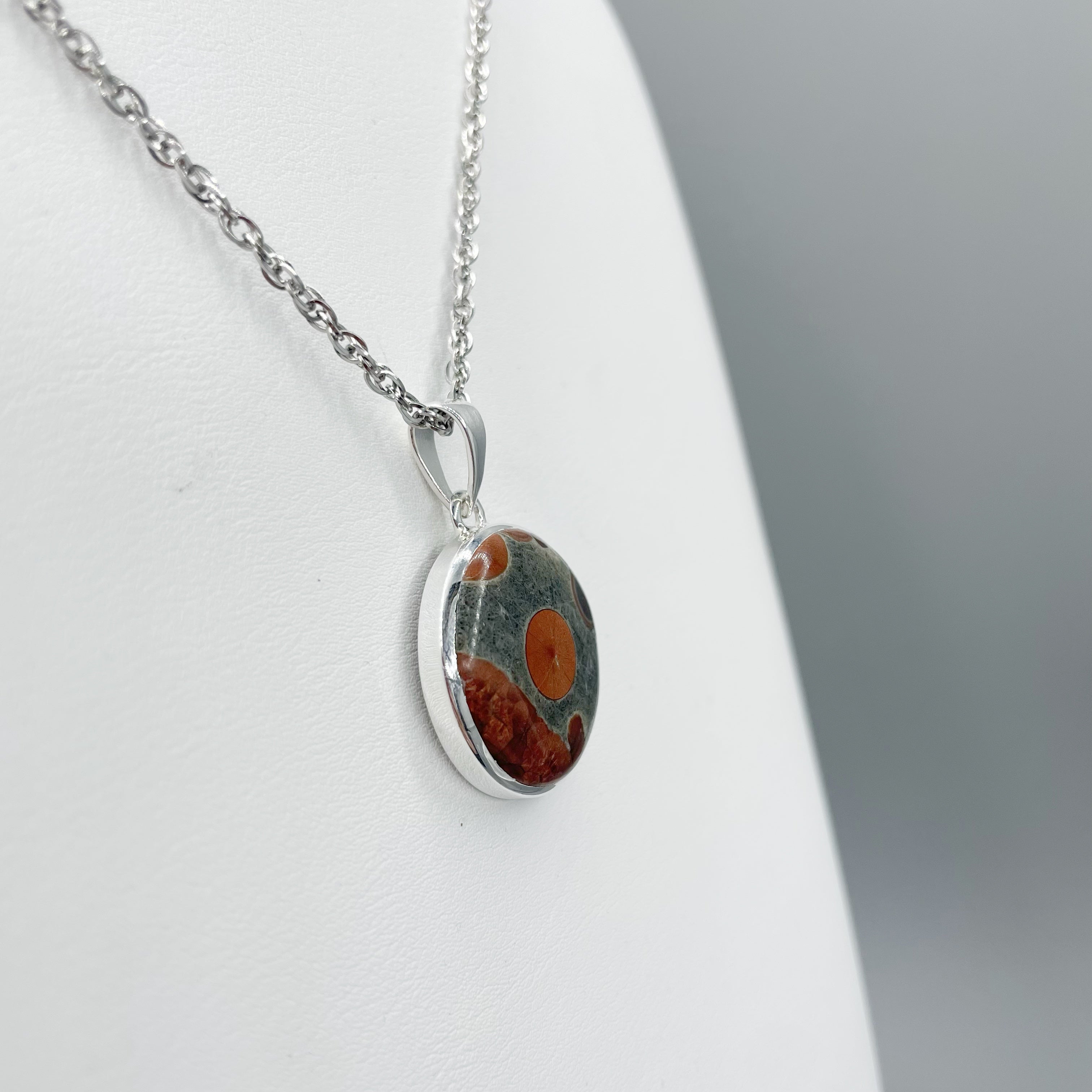 Ciondolo Ossidiana Peanut Tondo - Argento 925