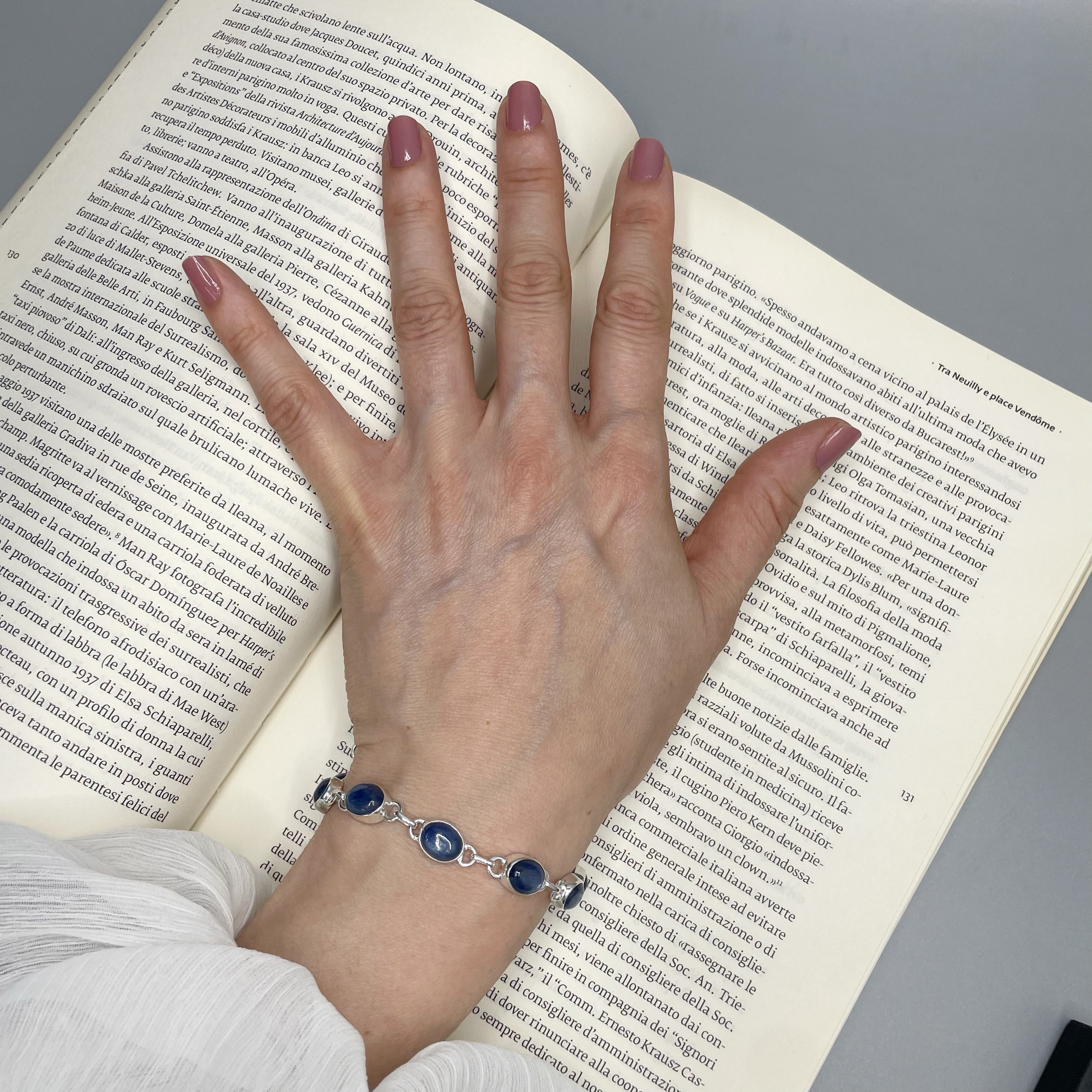 Bracciale Cianite e Argento 925 - Ovale