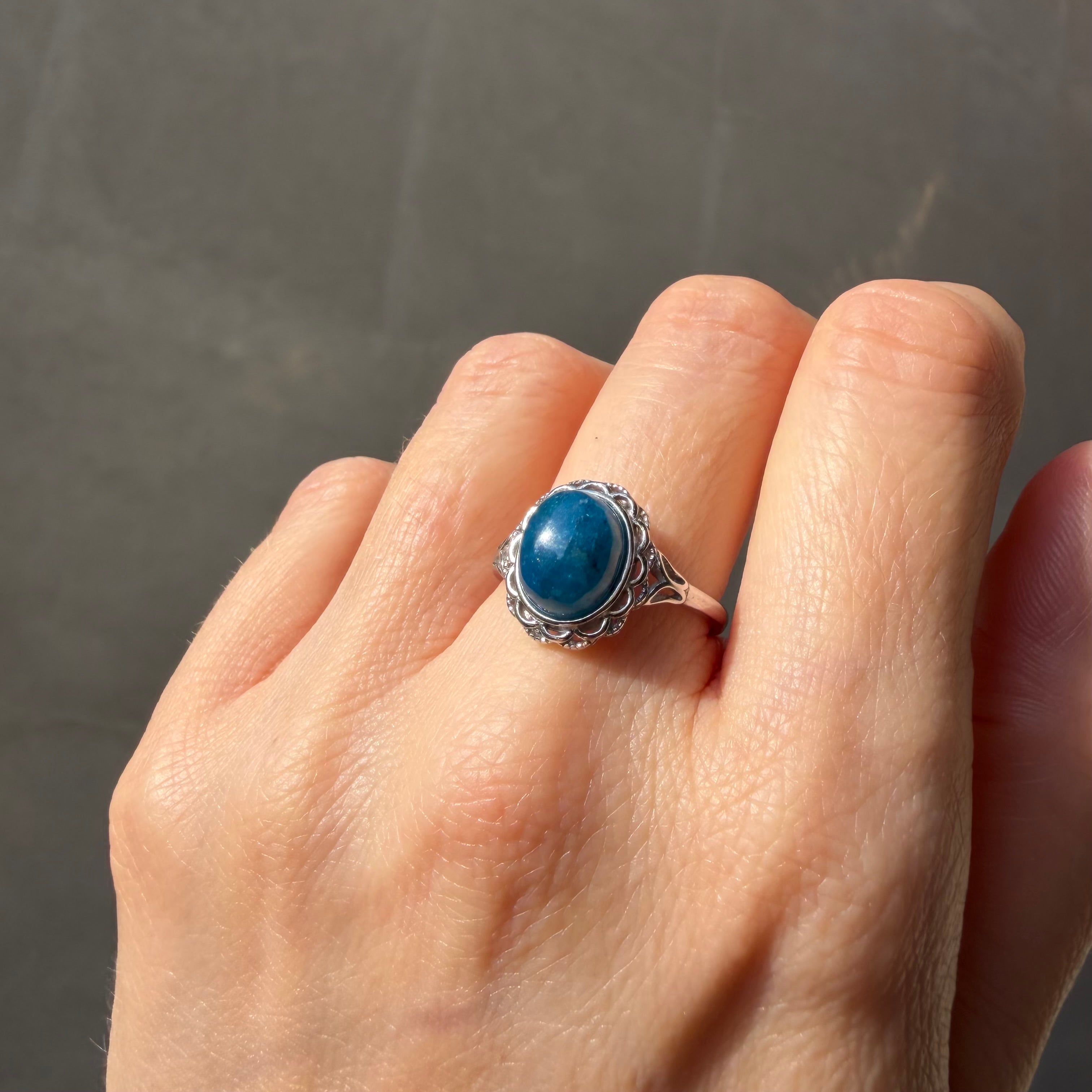 Anello Apatite Ovale - Argento 925