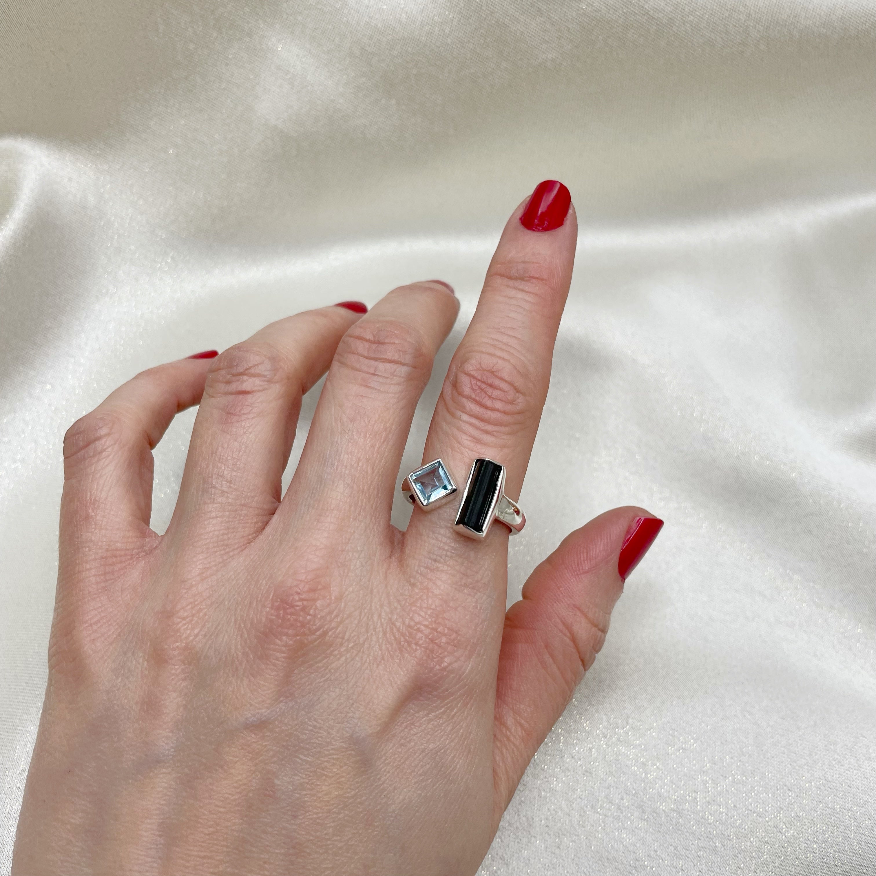 Anello Tormalina e Topazio - Argento 925
