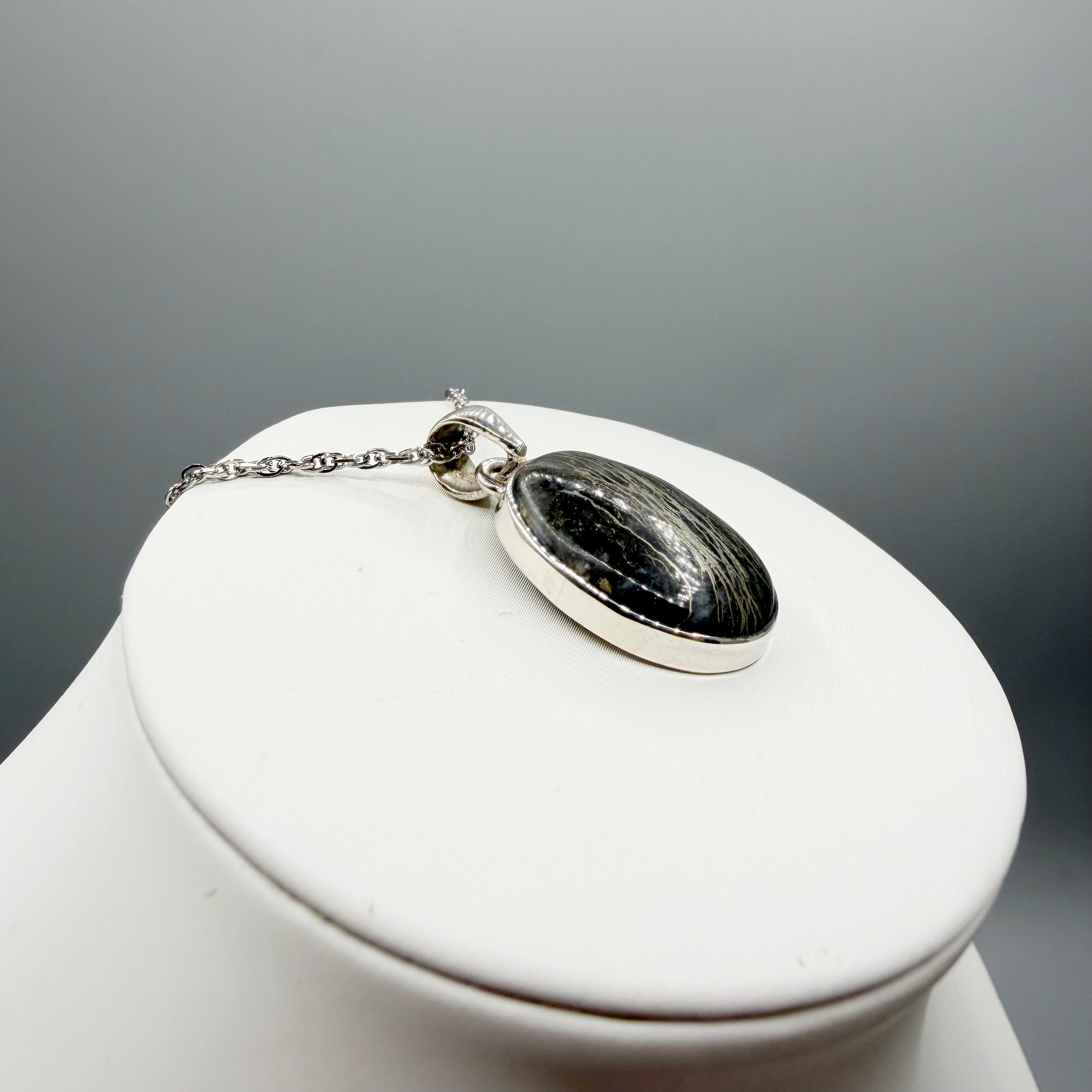 Ciondolo Pirite Feather (piuma) - Argento 925