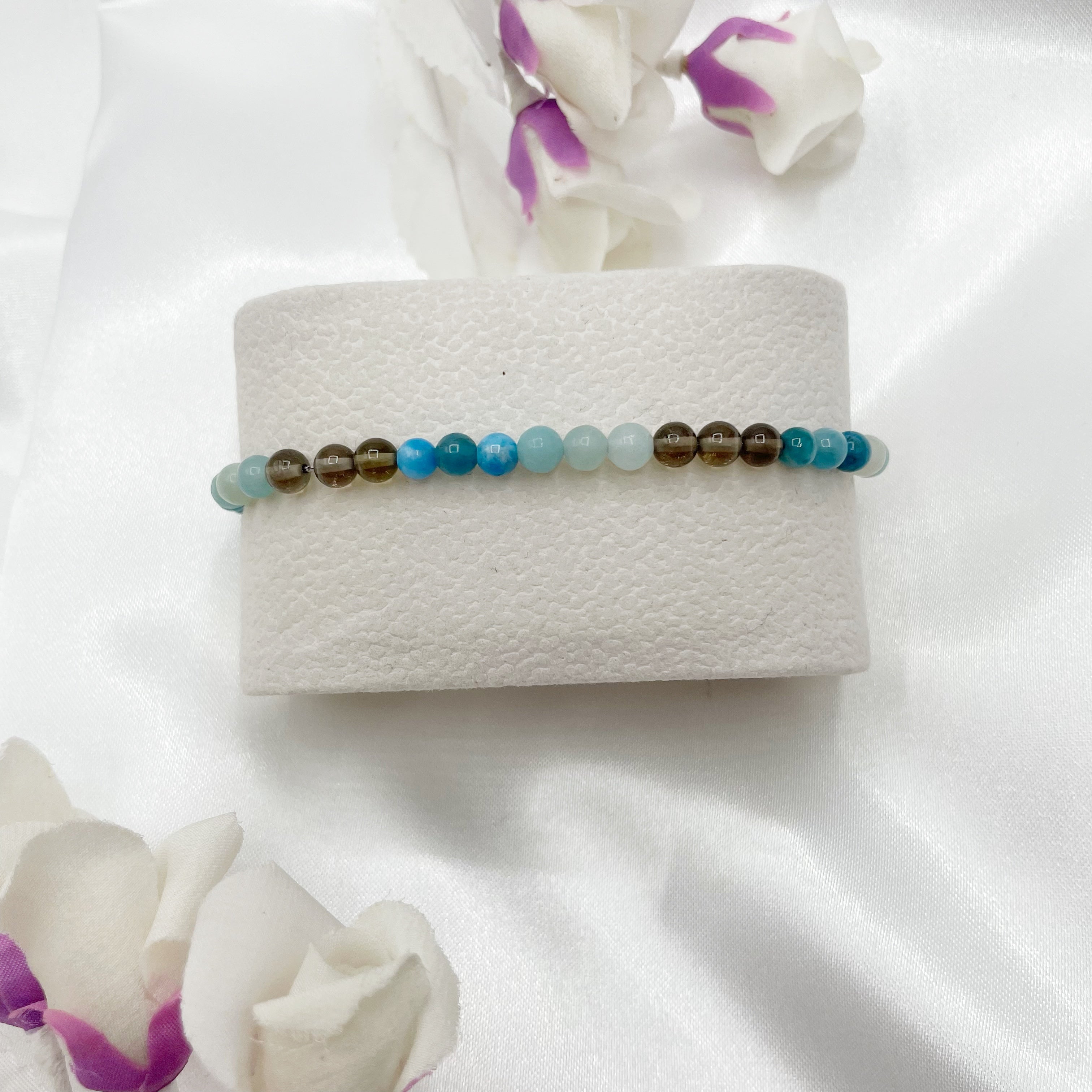 Set Fumè, Apatite e Amazzonite - Bracciale e Orecchini