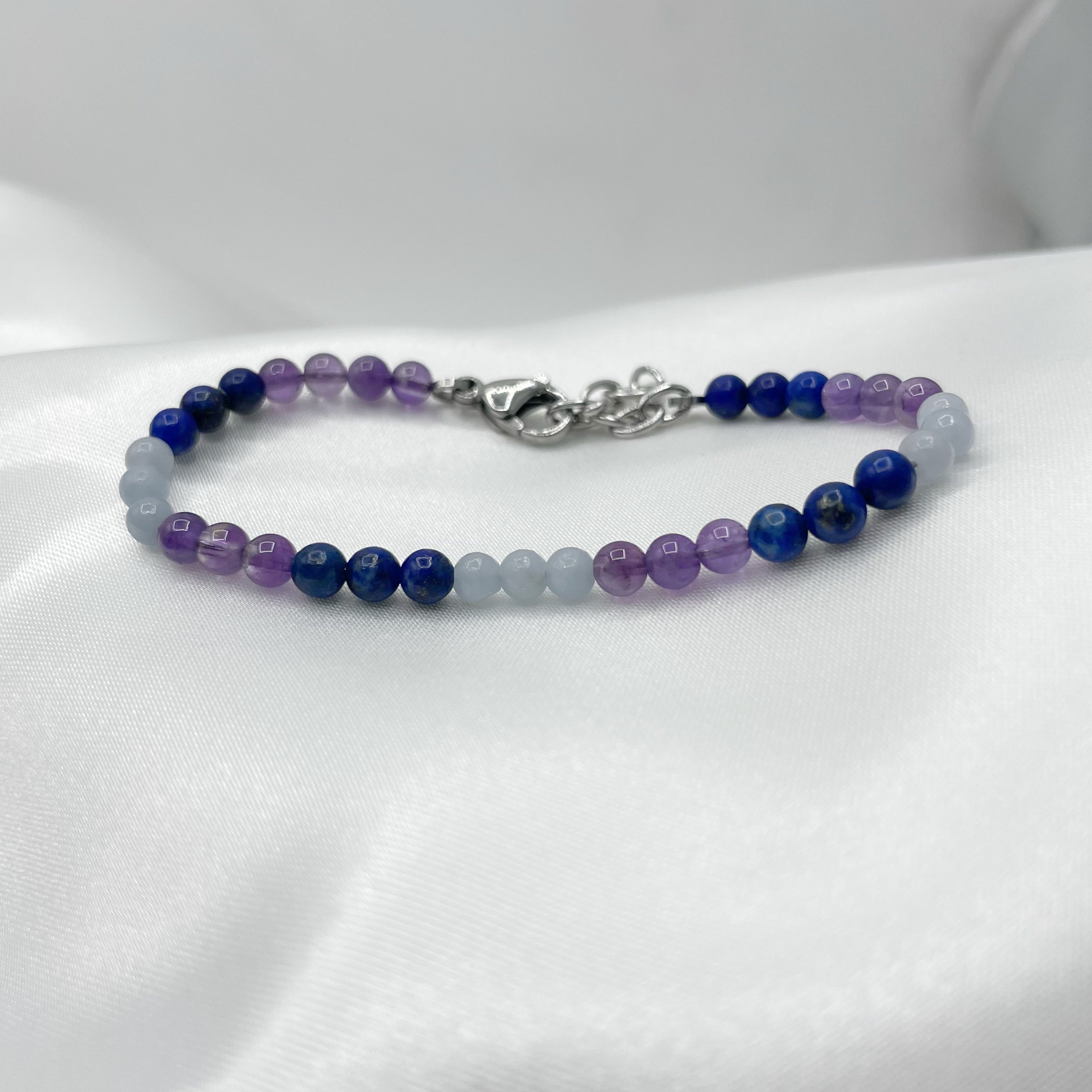 Bracciale Aquario - Ametista, Lapislazzuli, Angelite