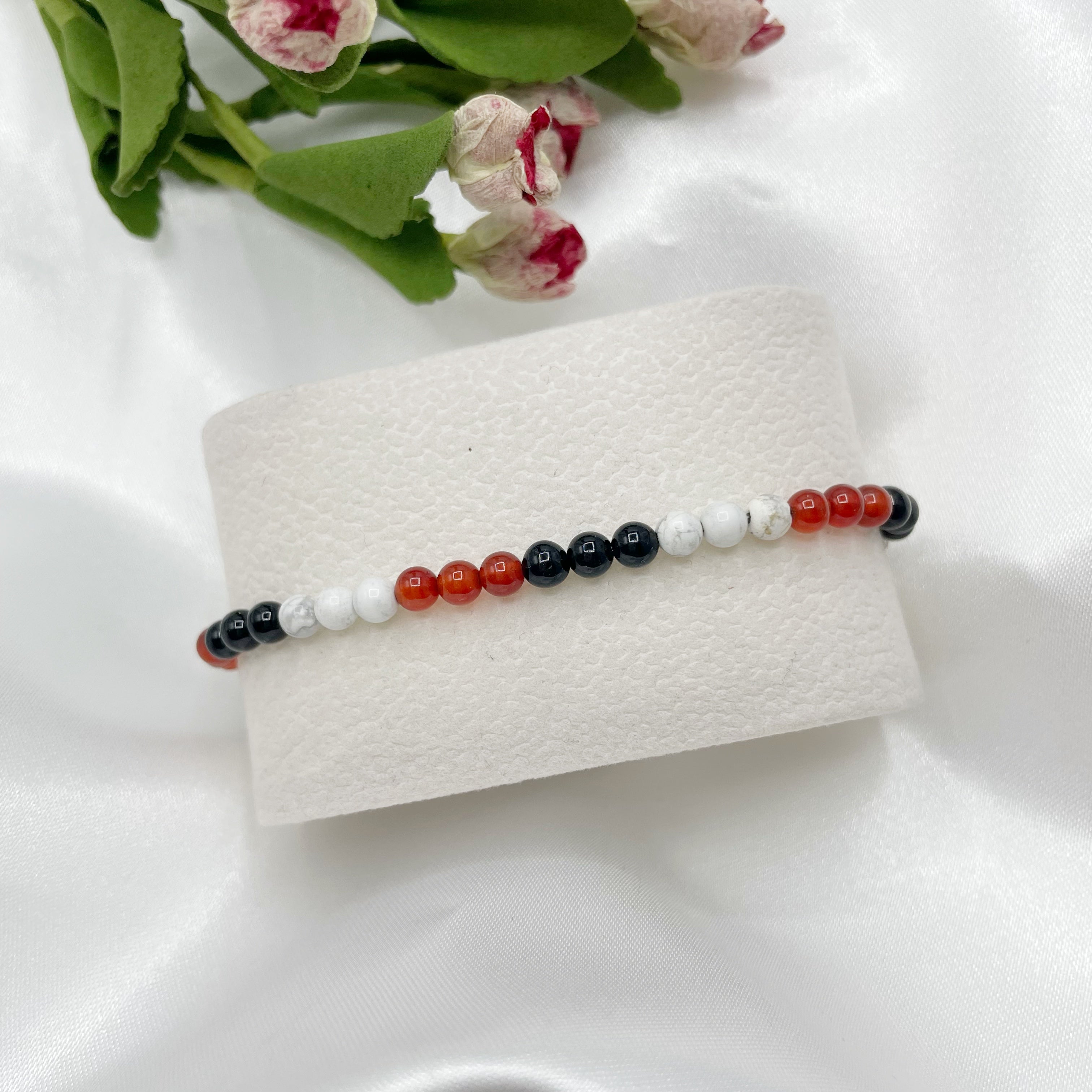 Bracciale Scorpione - Tormalina, Corniola, Howlite