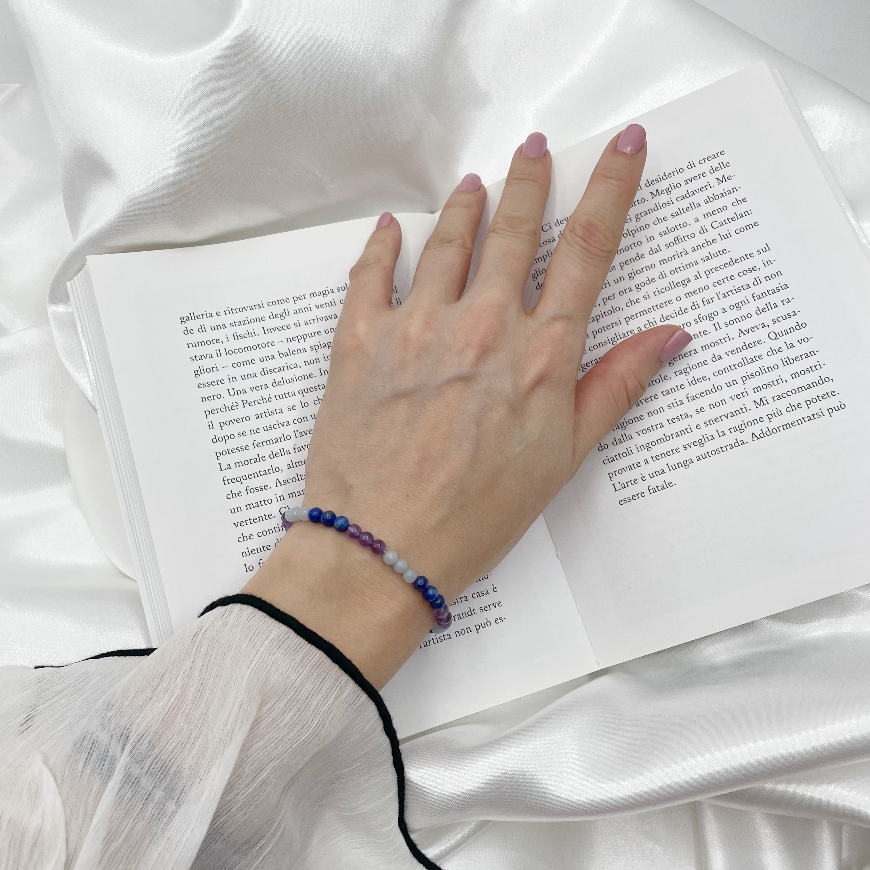 Bracciale Aquario - Ametista, Lapislazzuli, Angelite
