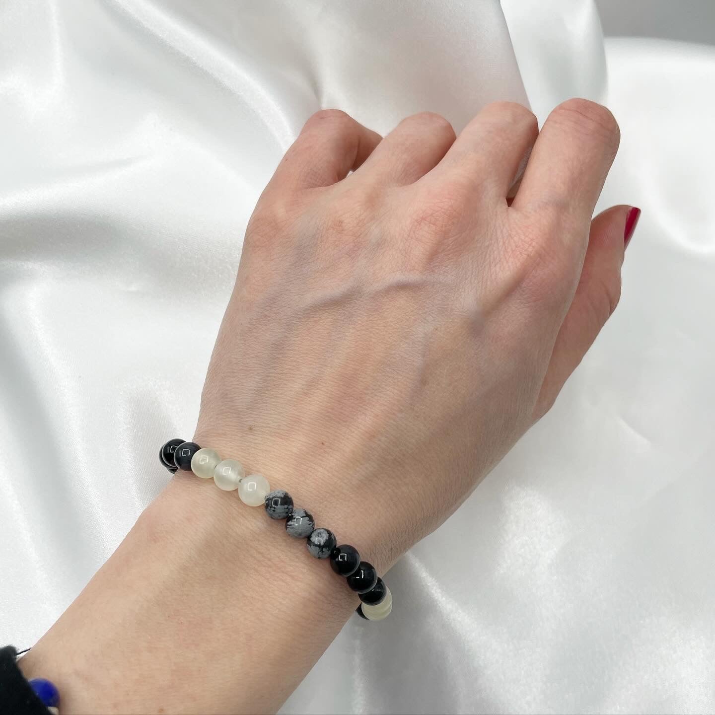 Bracciale Wellness - Giada, Ossidiana, Occhio di Falco