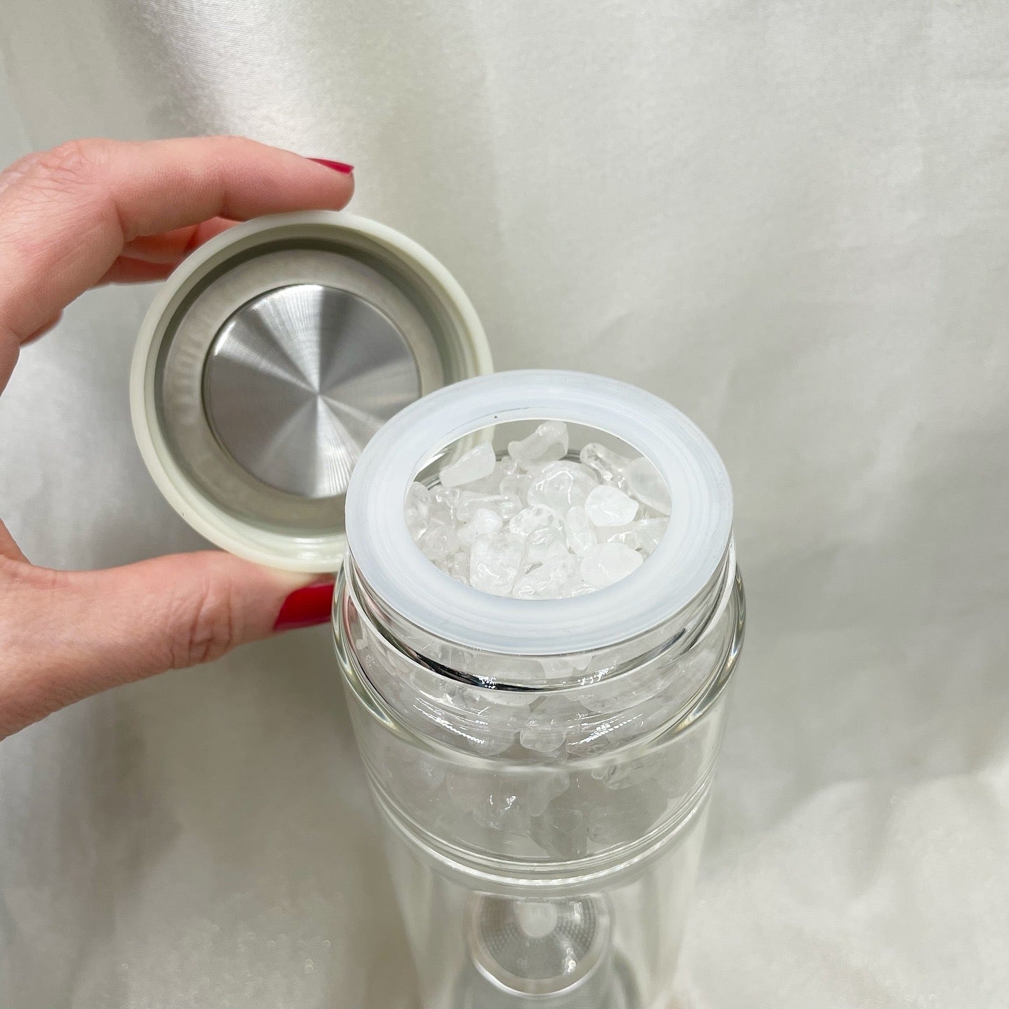 Bottiglia Energetica con infusore di Tè e Cristalli