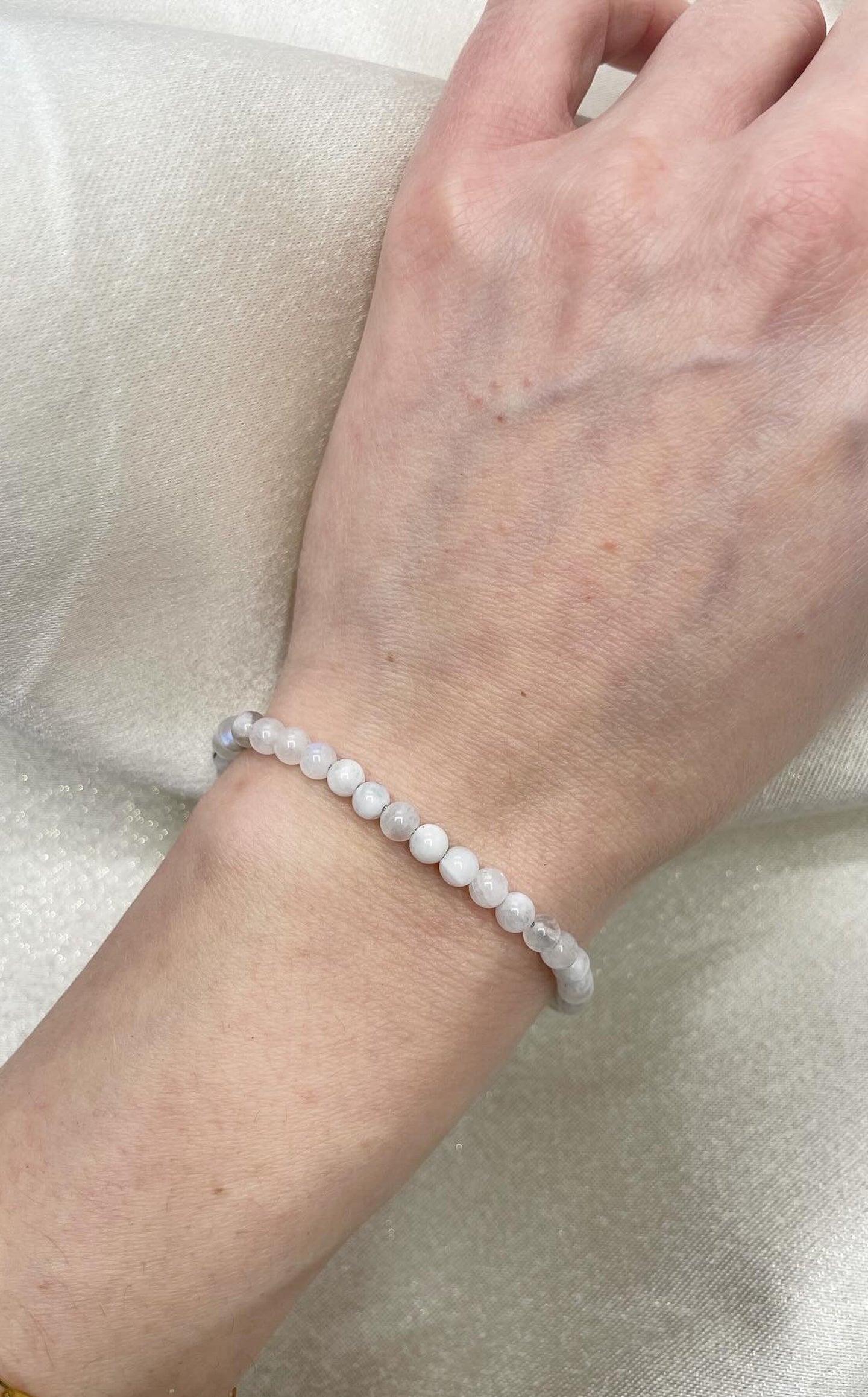 Braccialetto Labradorite Bianca - sottile