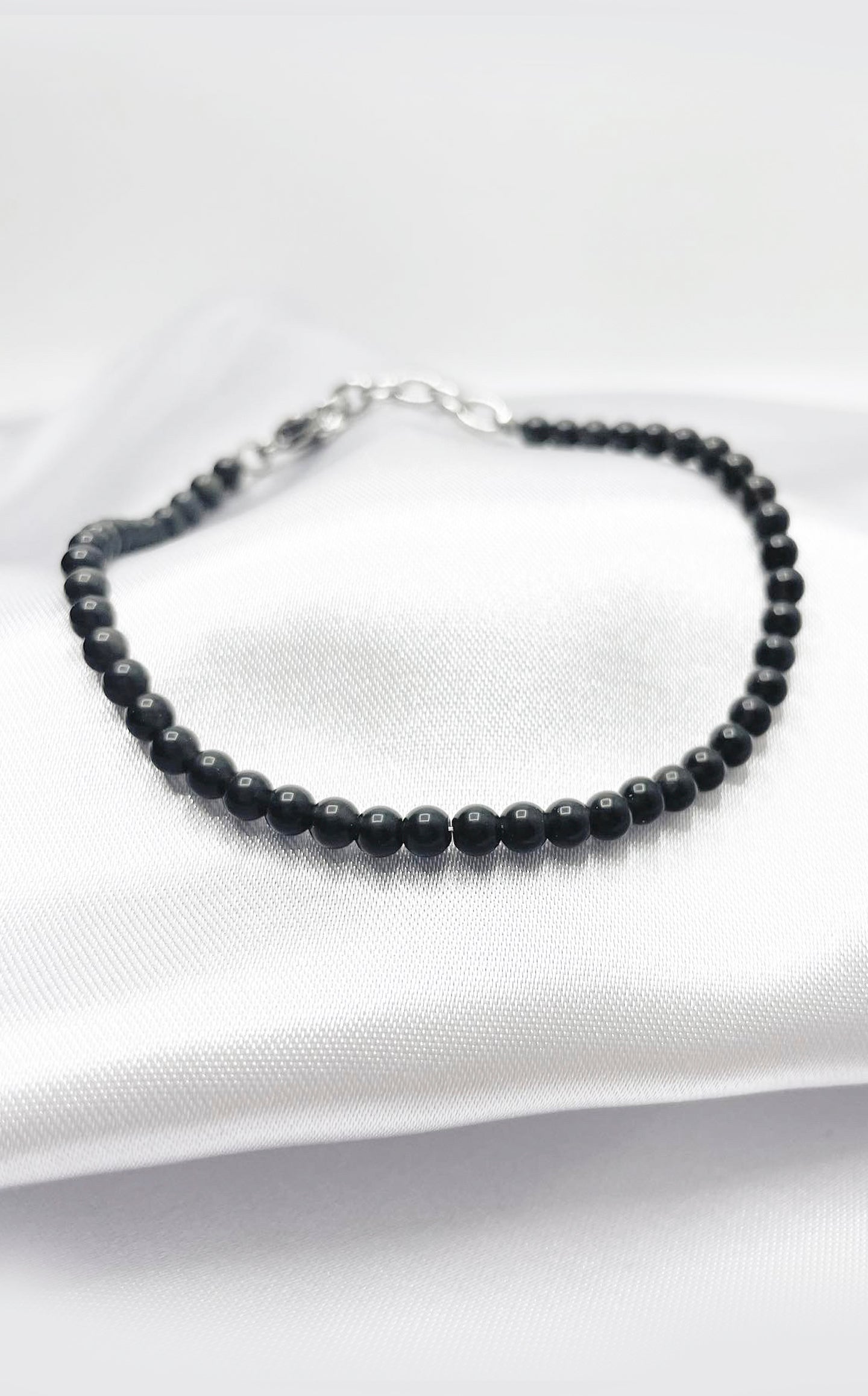 Braccialetto Difesa Interna - Ossidiana sottile 4 mm