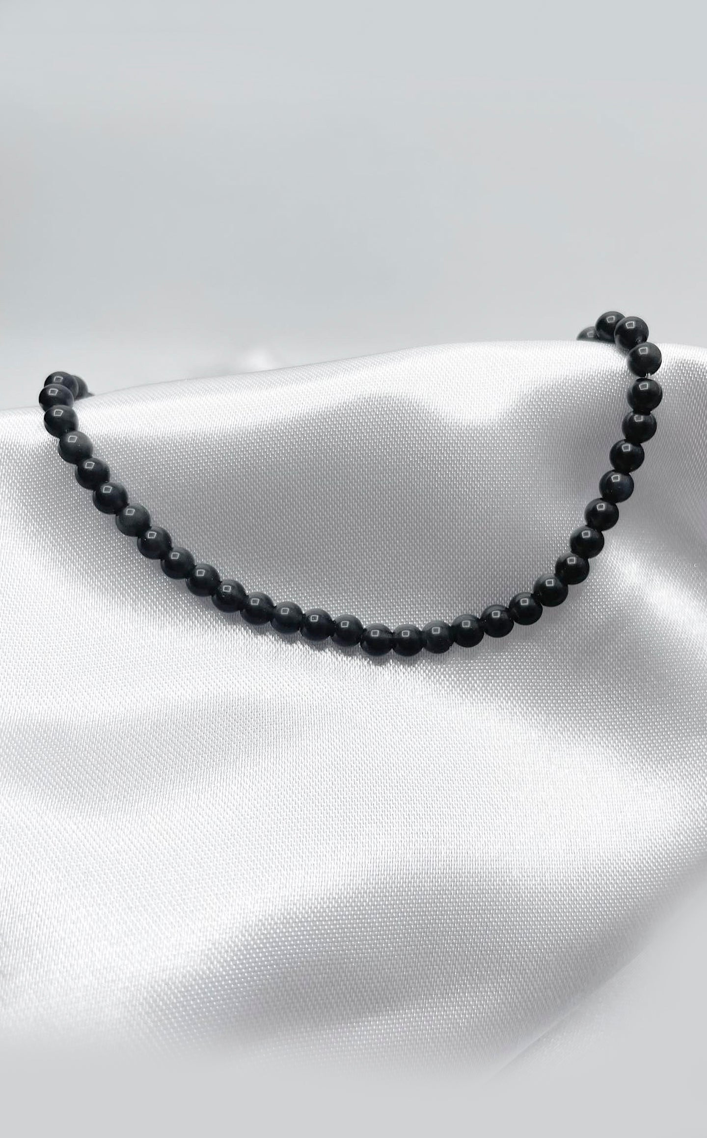 Braccialetto Difesa Interna - Ossidiana sottile 4 mm